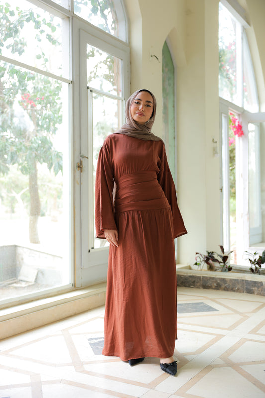 Salu dress in brown