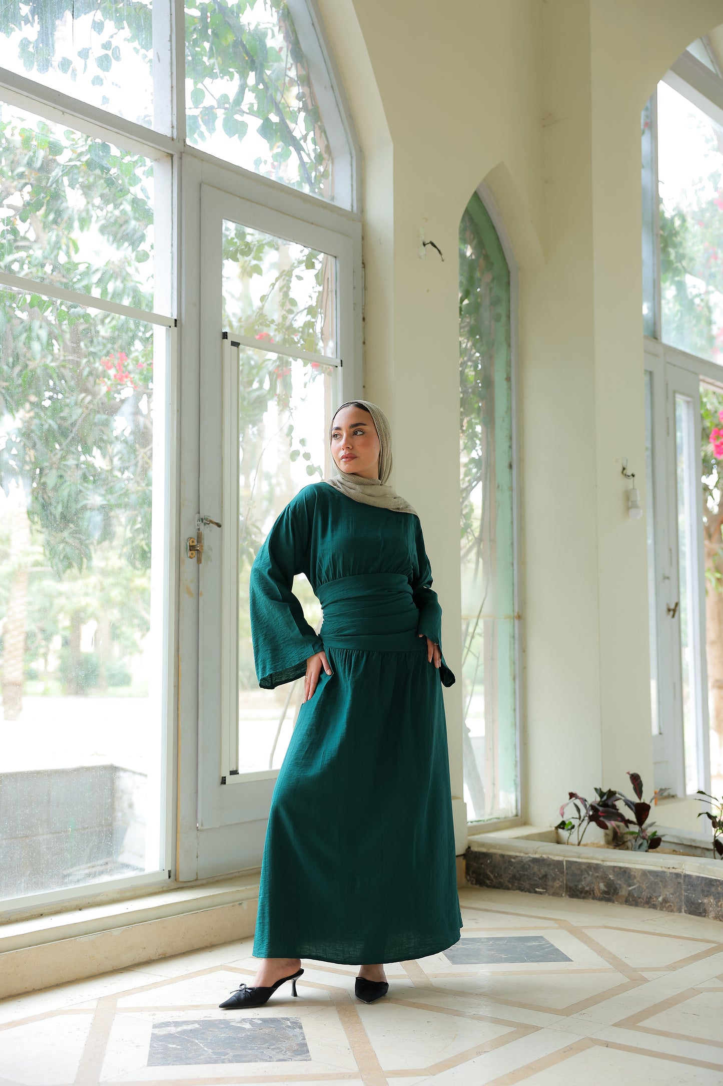 Salu dress in dark teal