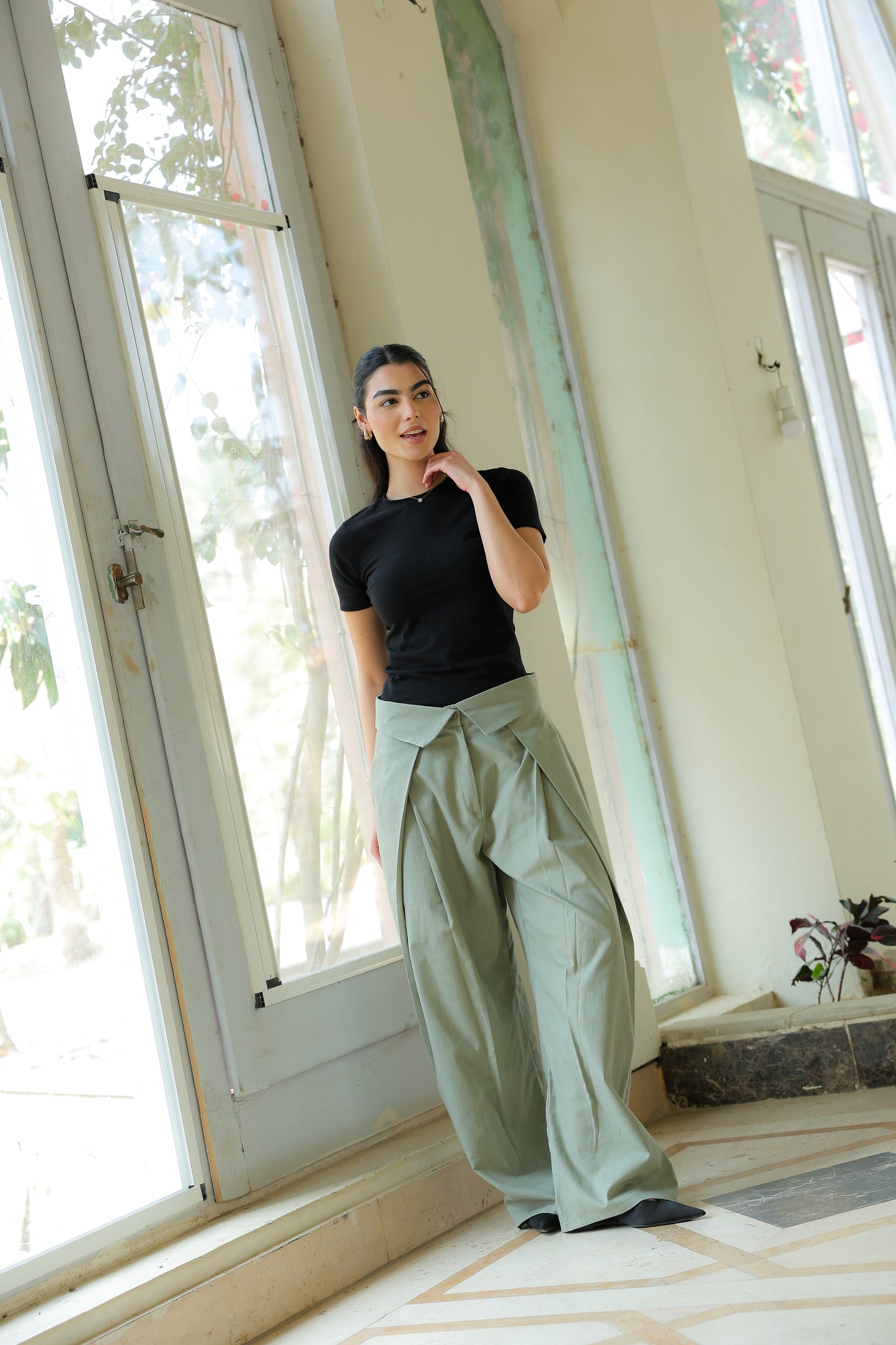 Matteo pants in linen mint