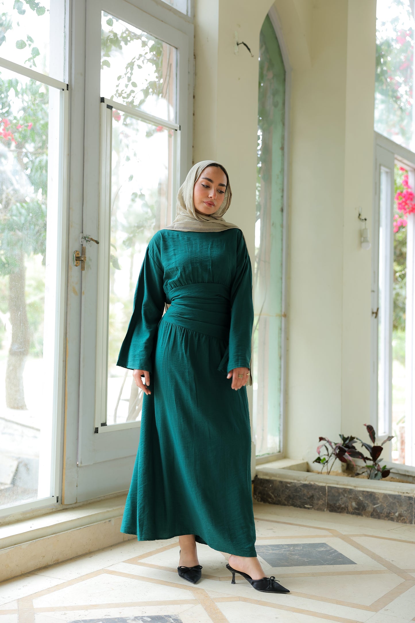 Salu dress in dark teal