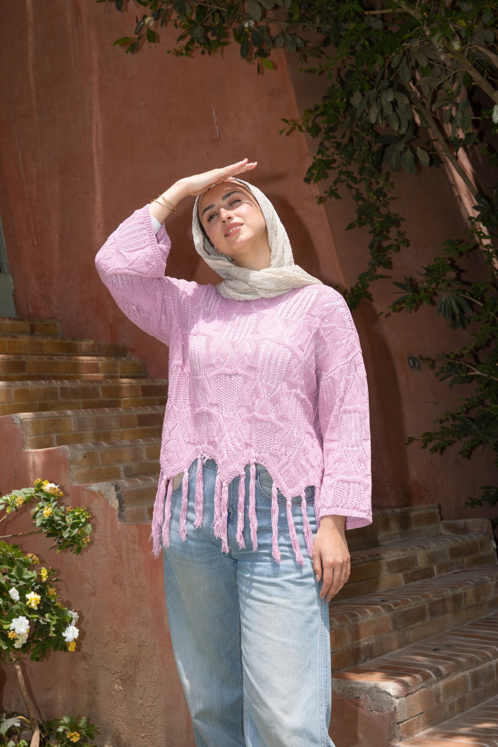 Sway knitted top in Pink