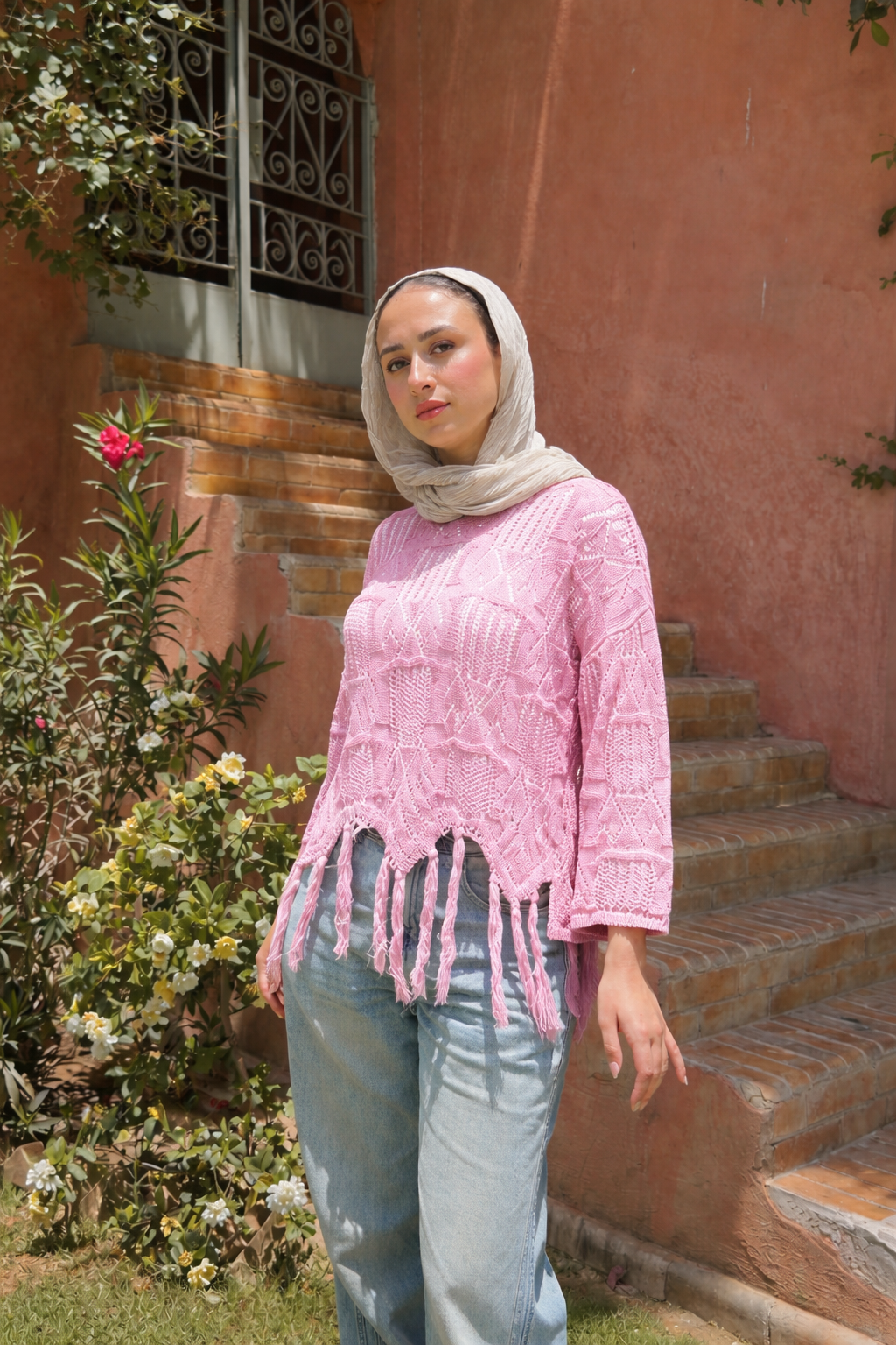 Sway knitted top in Pink