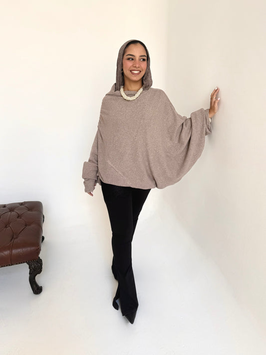 Knitted draping top in  grayish