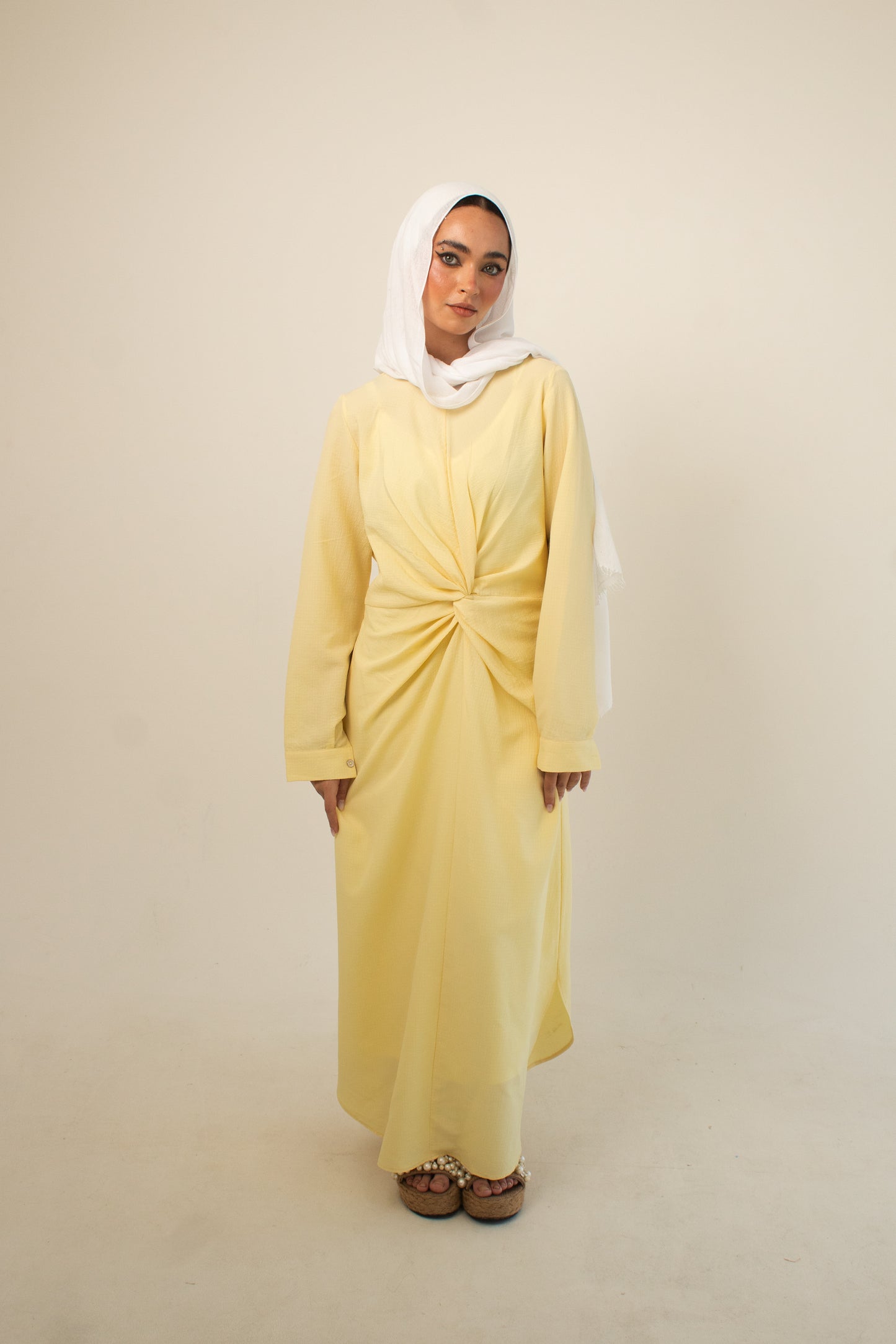 (Sofia dress)Yellow bubble cotton dress