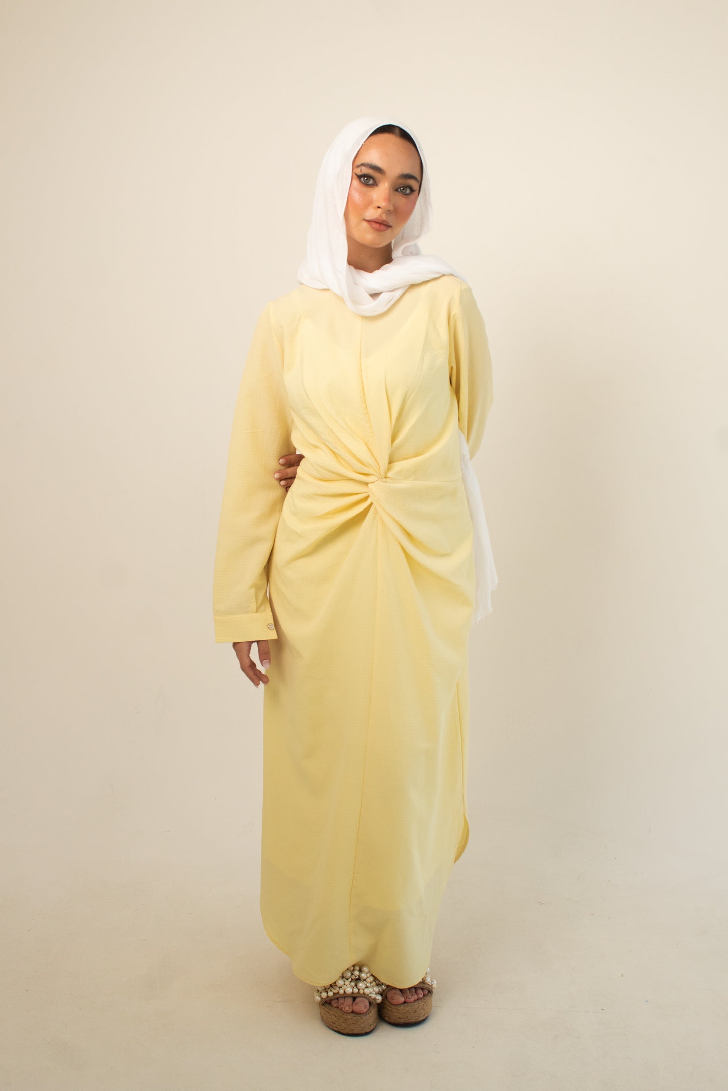 (Sofia dress)Yellow bubble cotton dress