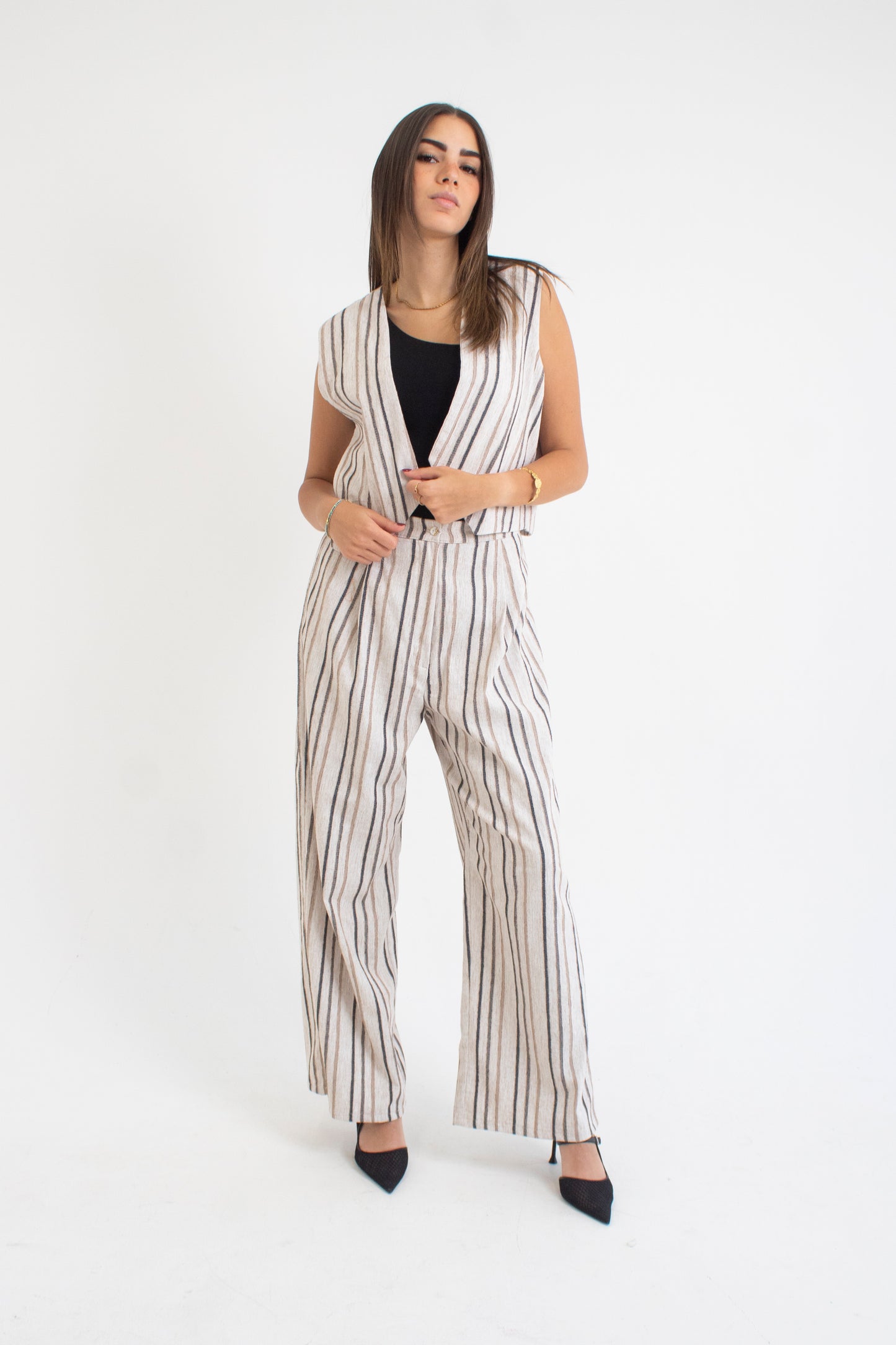 Striped linen set