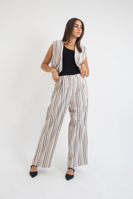 Striped linen set