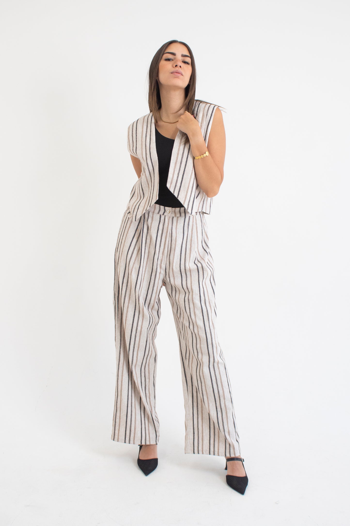 Striped linen set