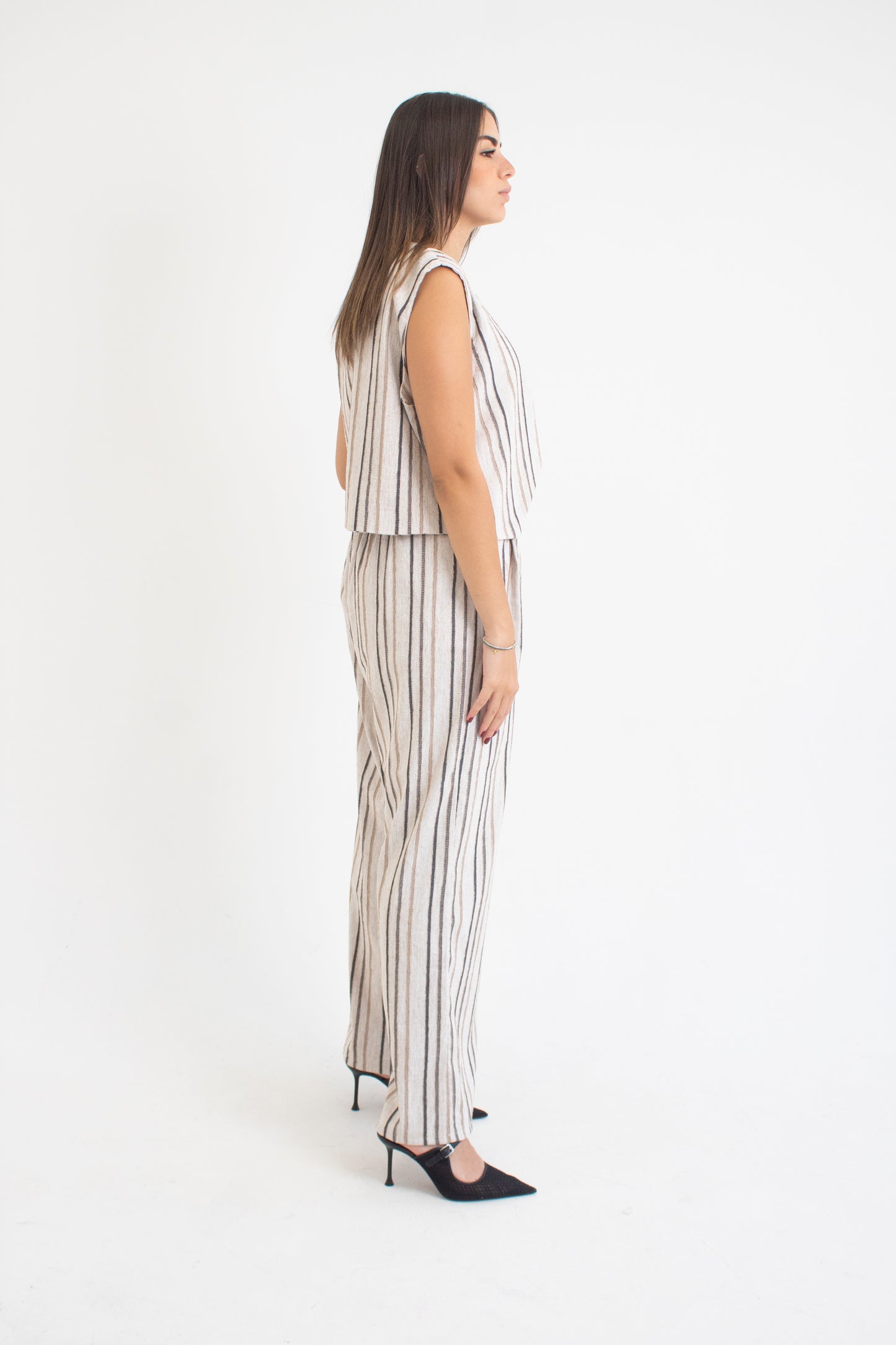 Striped linen set