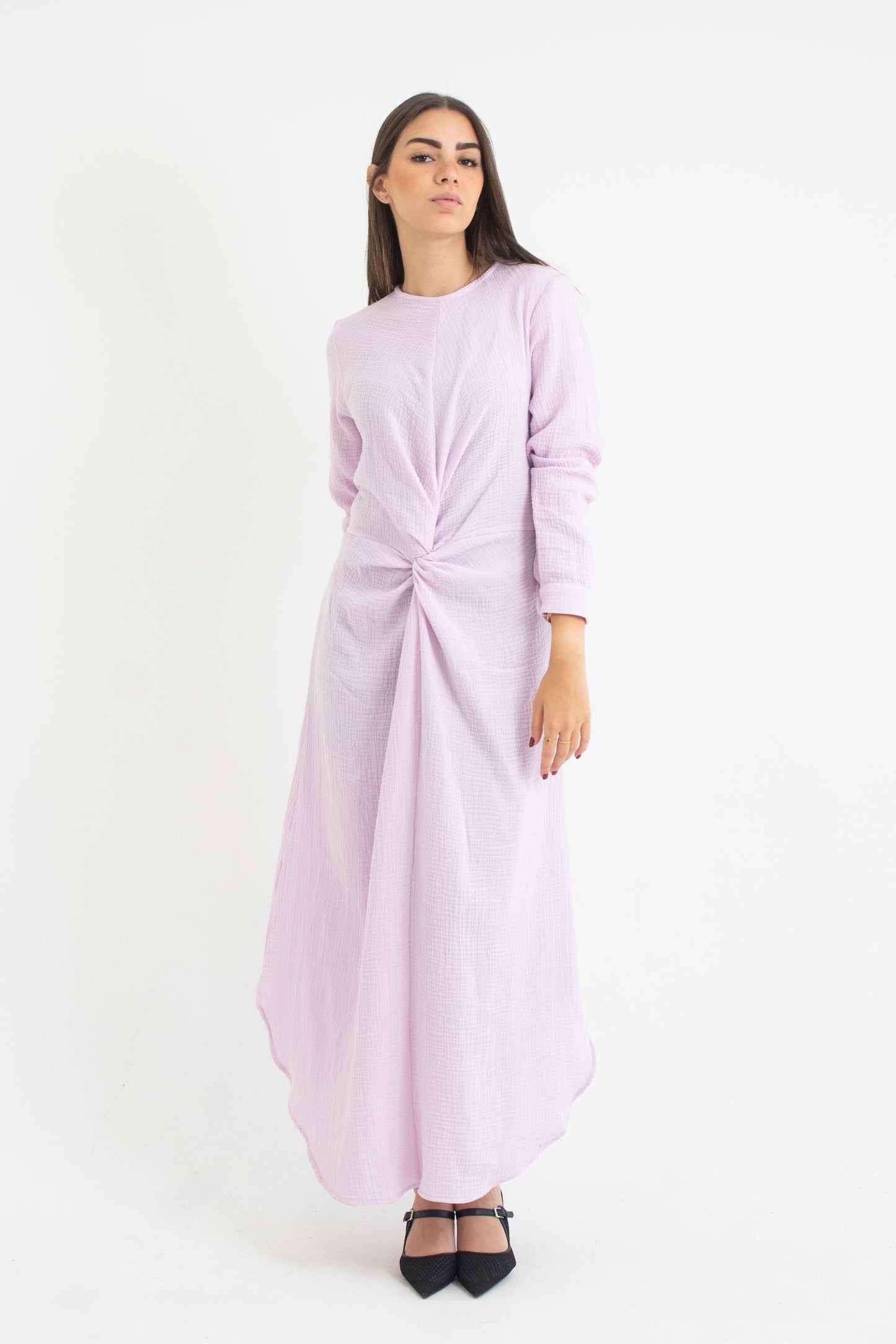 Lilac bubble cotton dress