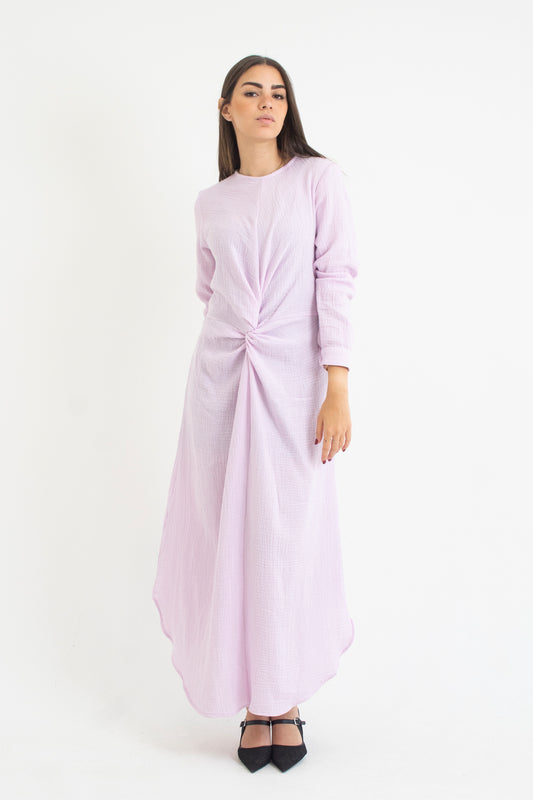 Lilac bubble cotton dress