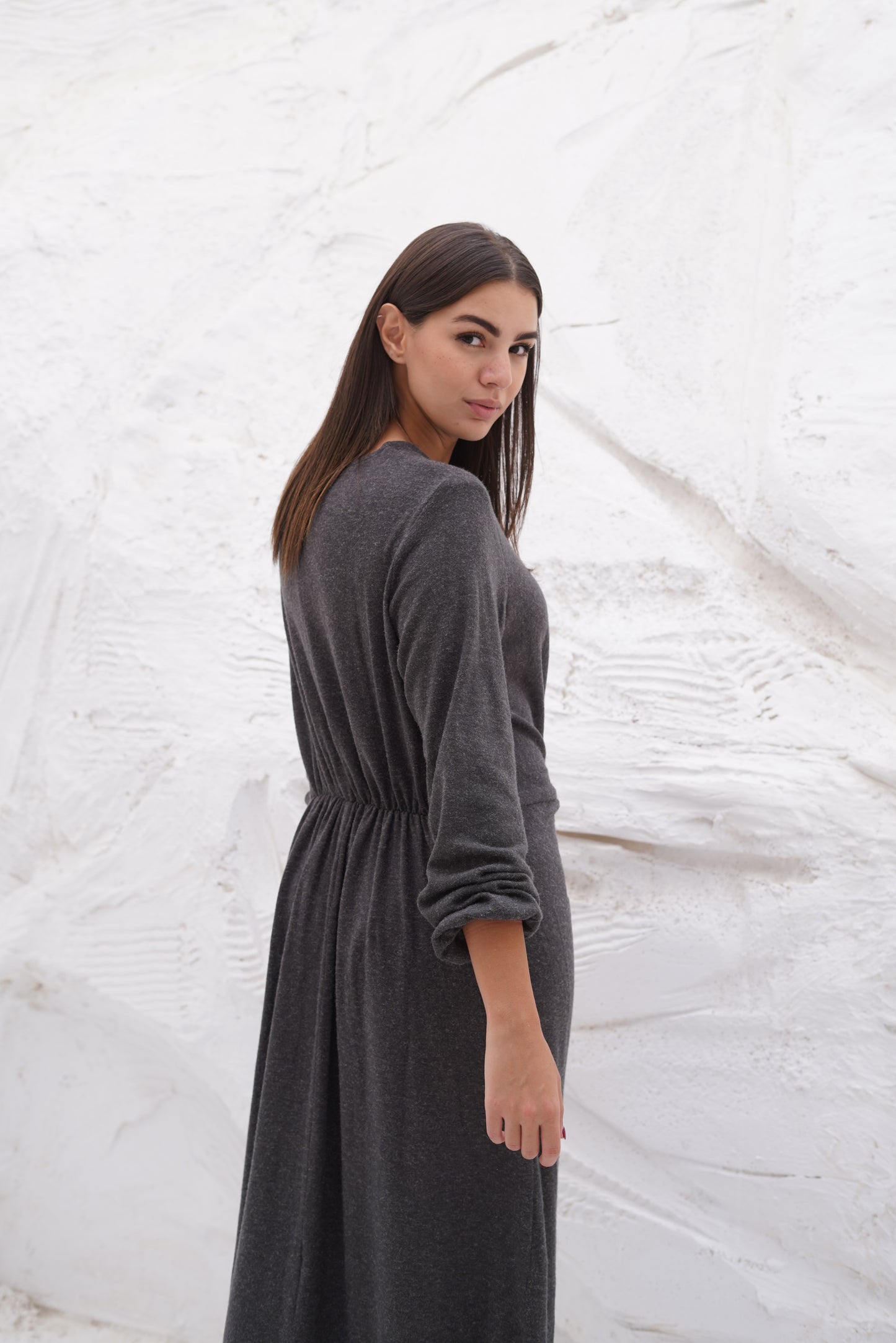 knit french gray dress