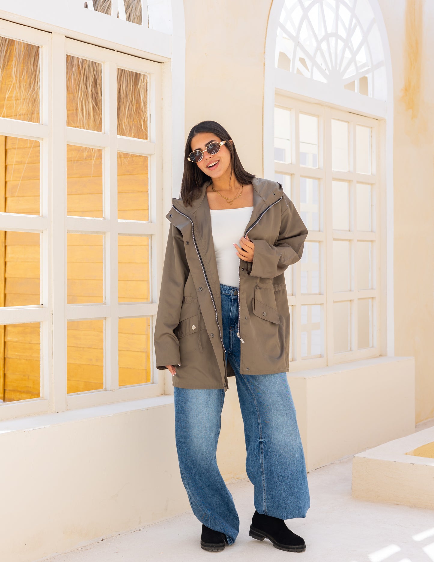 Waterproof jacket in mint green