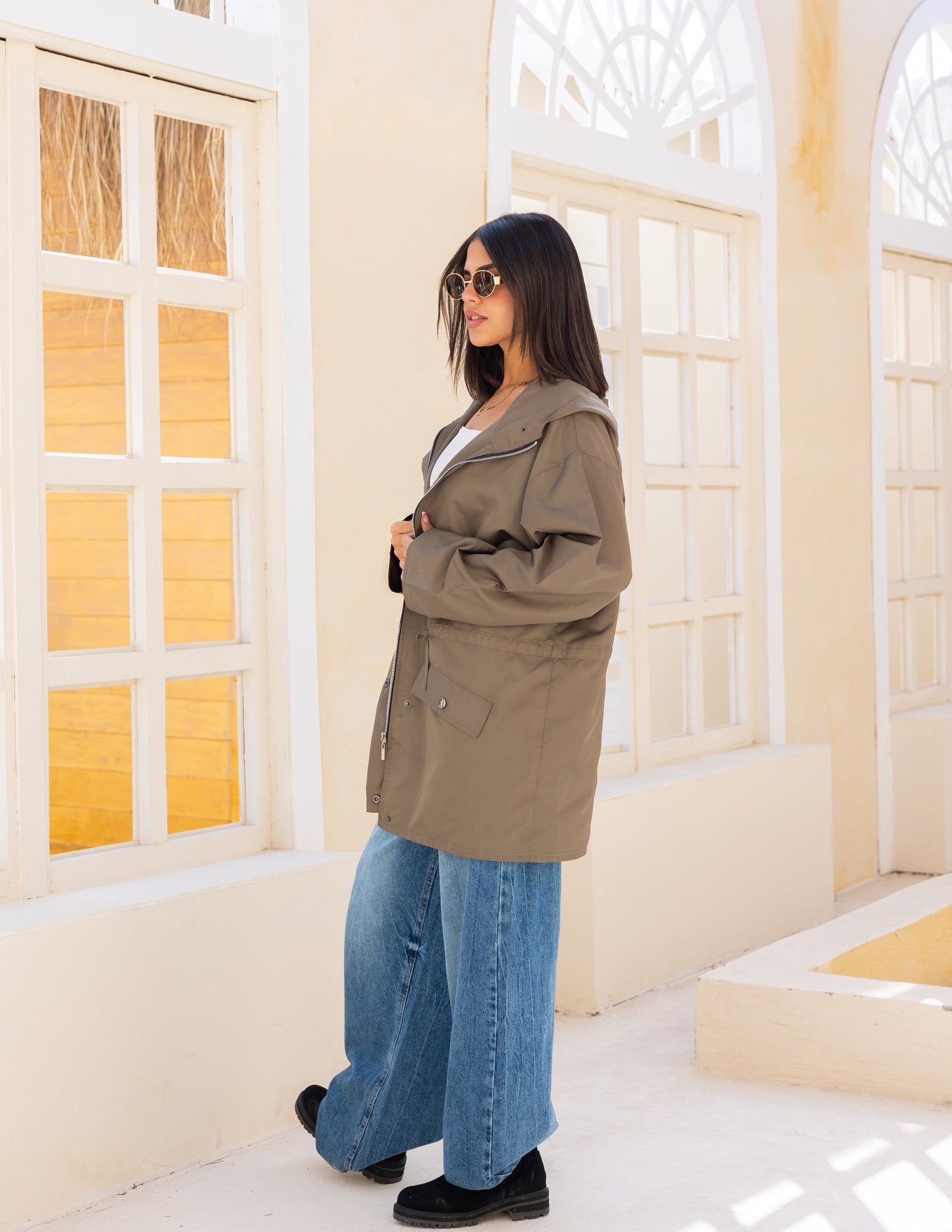 Waterproof jacket in mint green