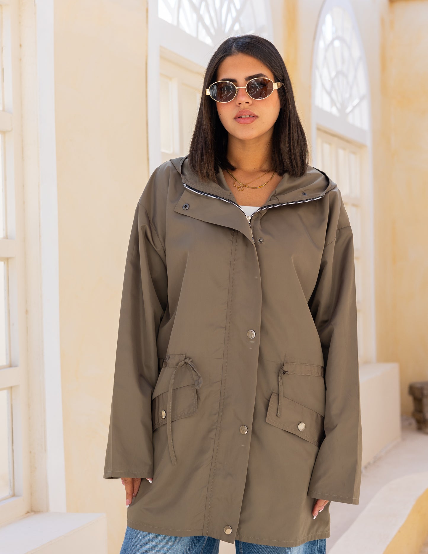 Waterproof jacket in mint green