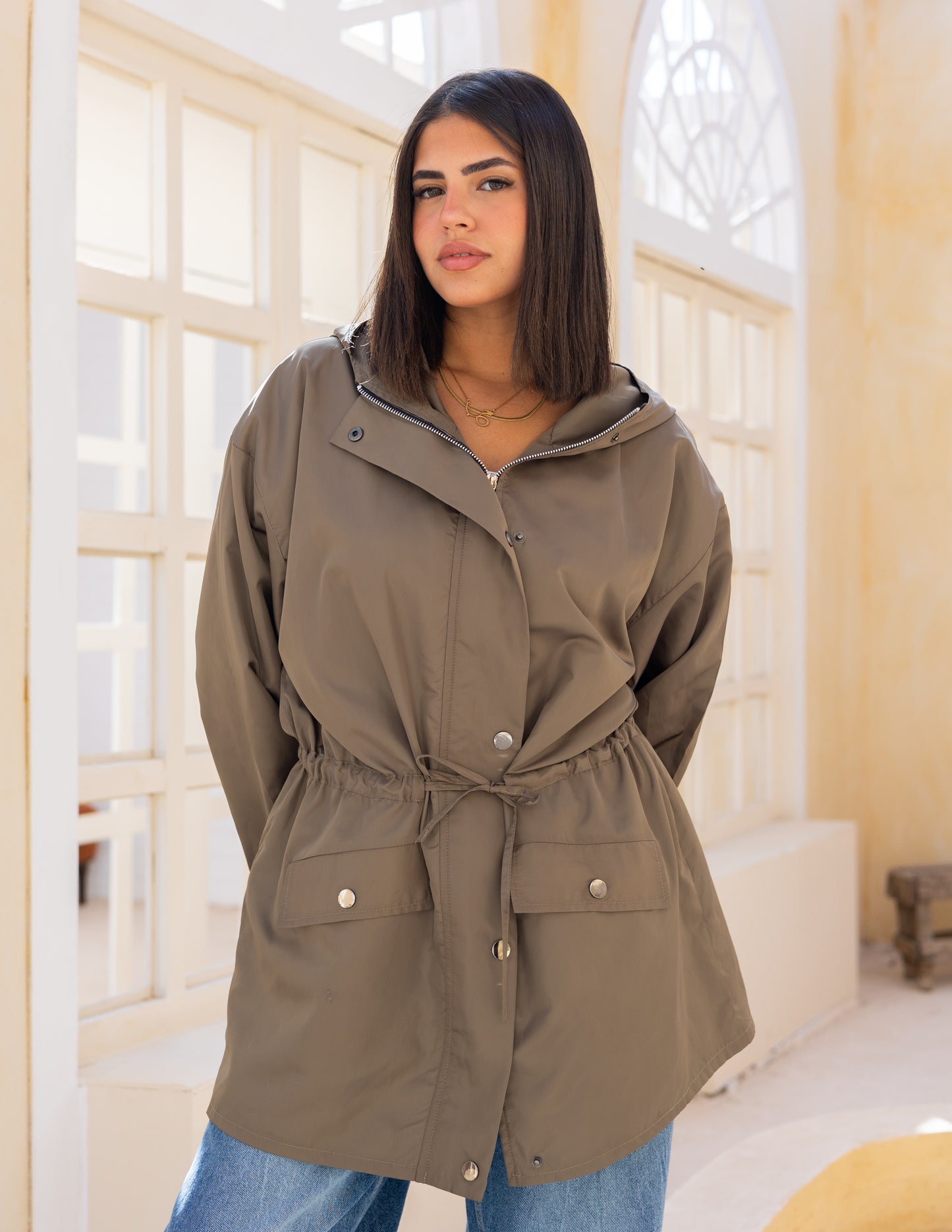 Waterproof jacket in mint green