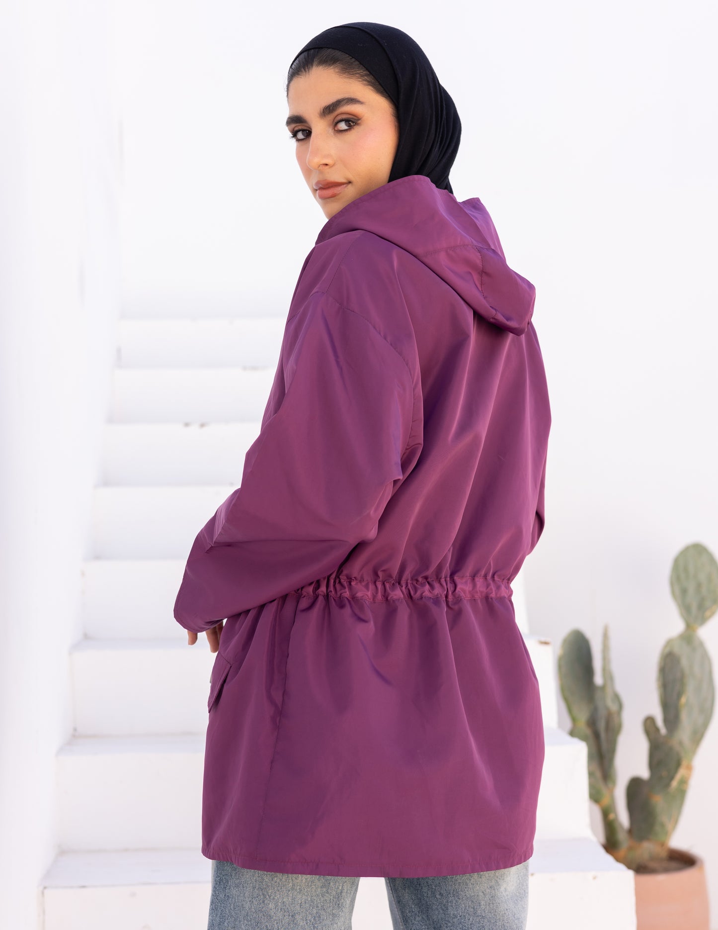 Waterproof jacket in purple