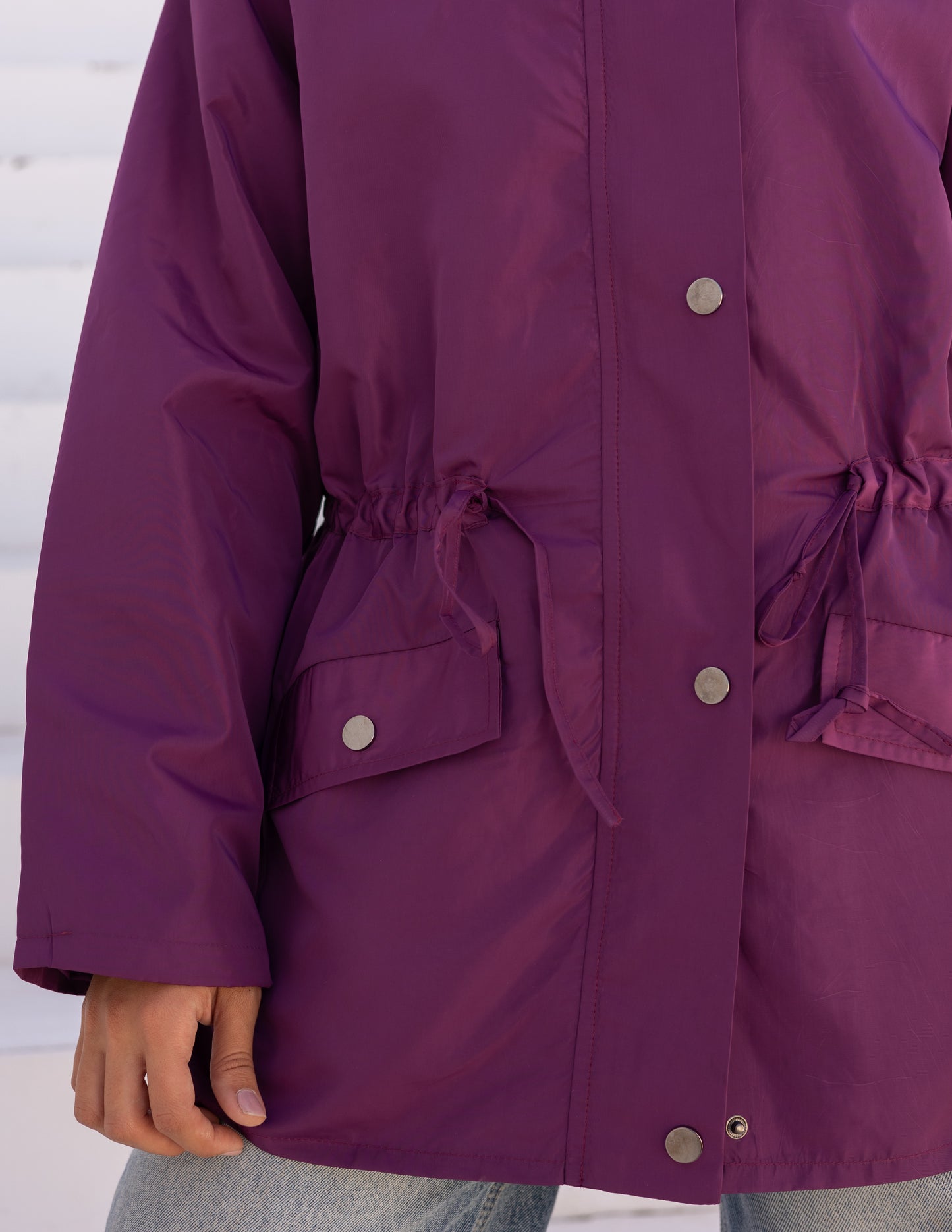 Waterproof jacket in purple