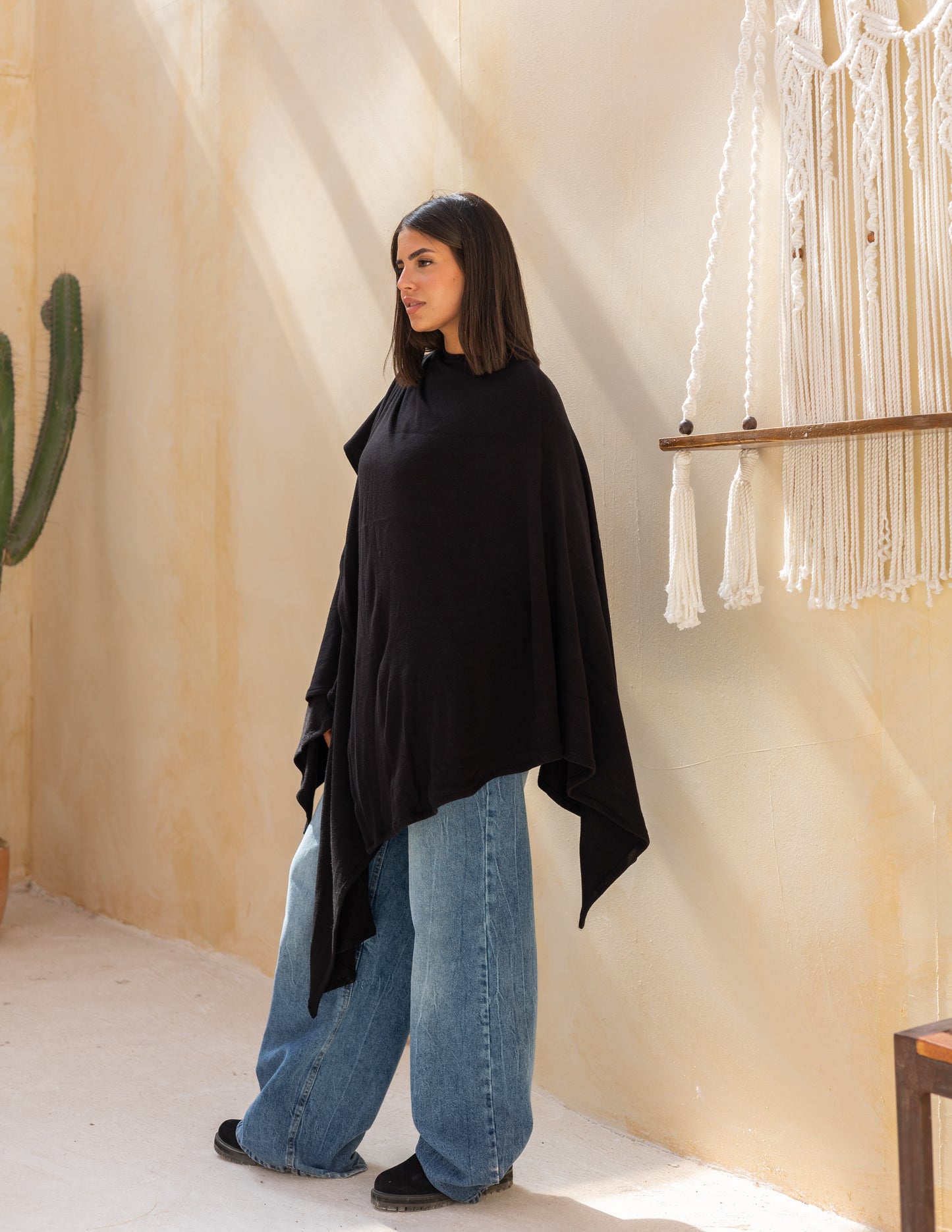 Layered blouse in black