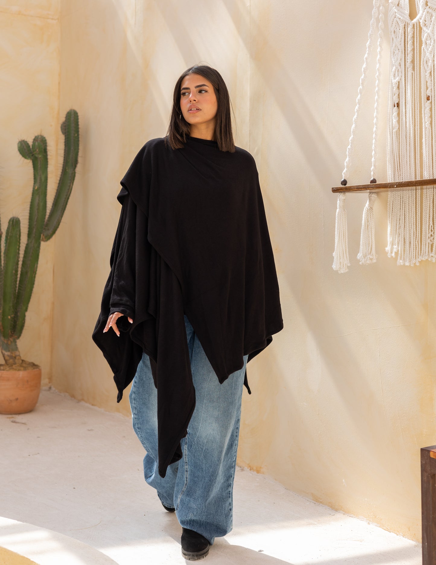 Layered blouse in black