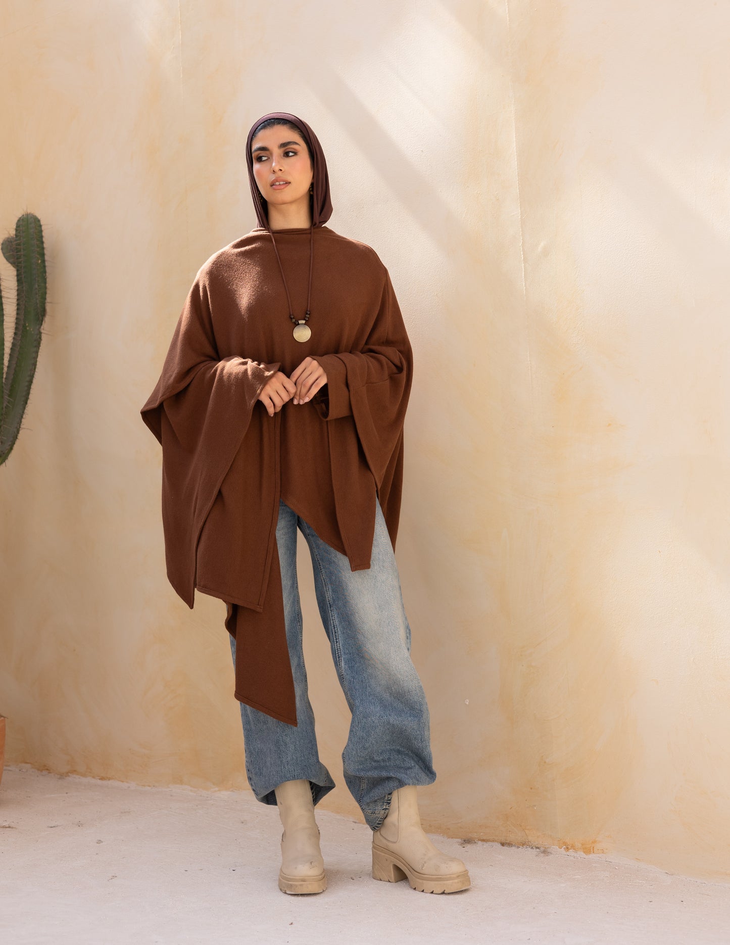 Layered blouse in milky chocolate