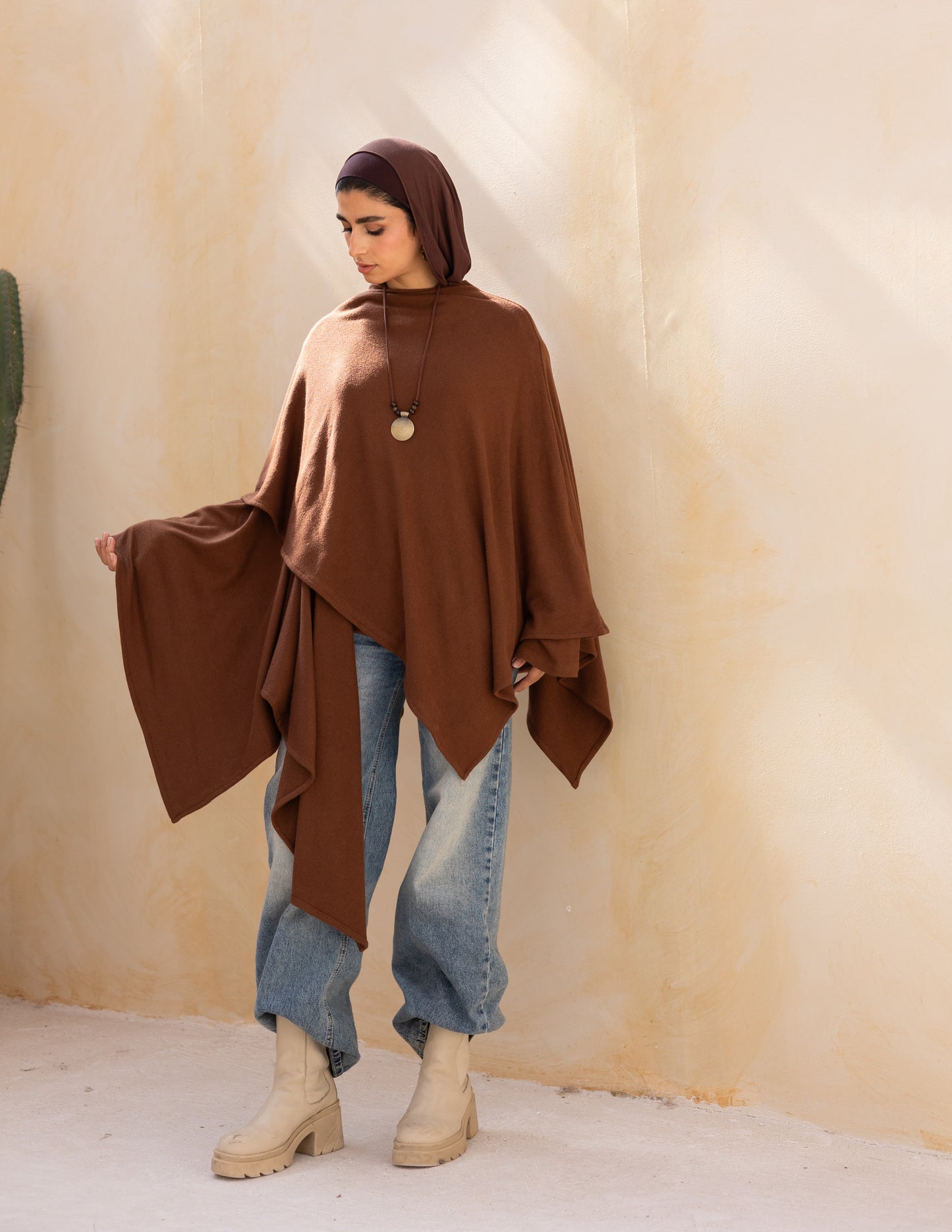 Layered blouse in milky chocolate