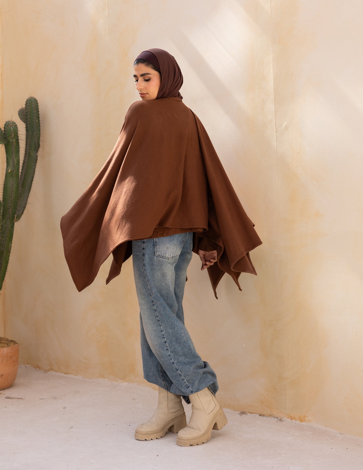 Layered blouse in milky chocolate