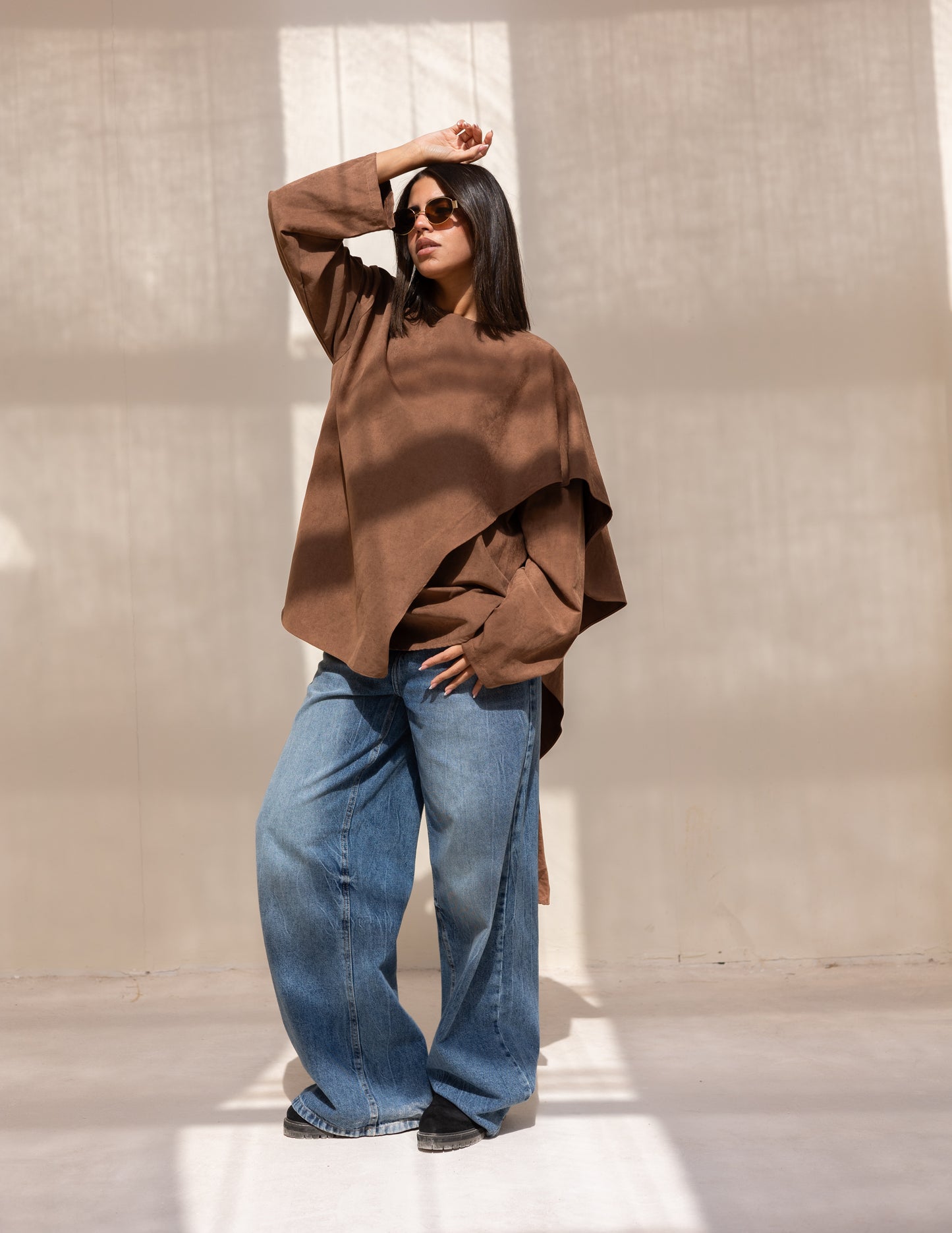 Flowy blouse in milky chocolate