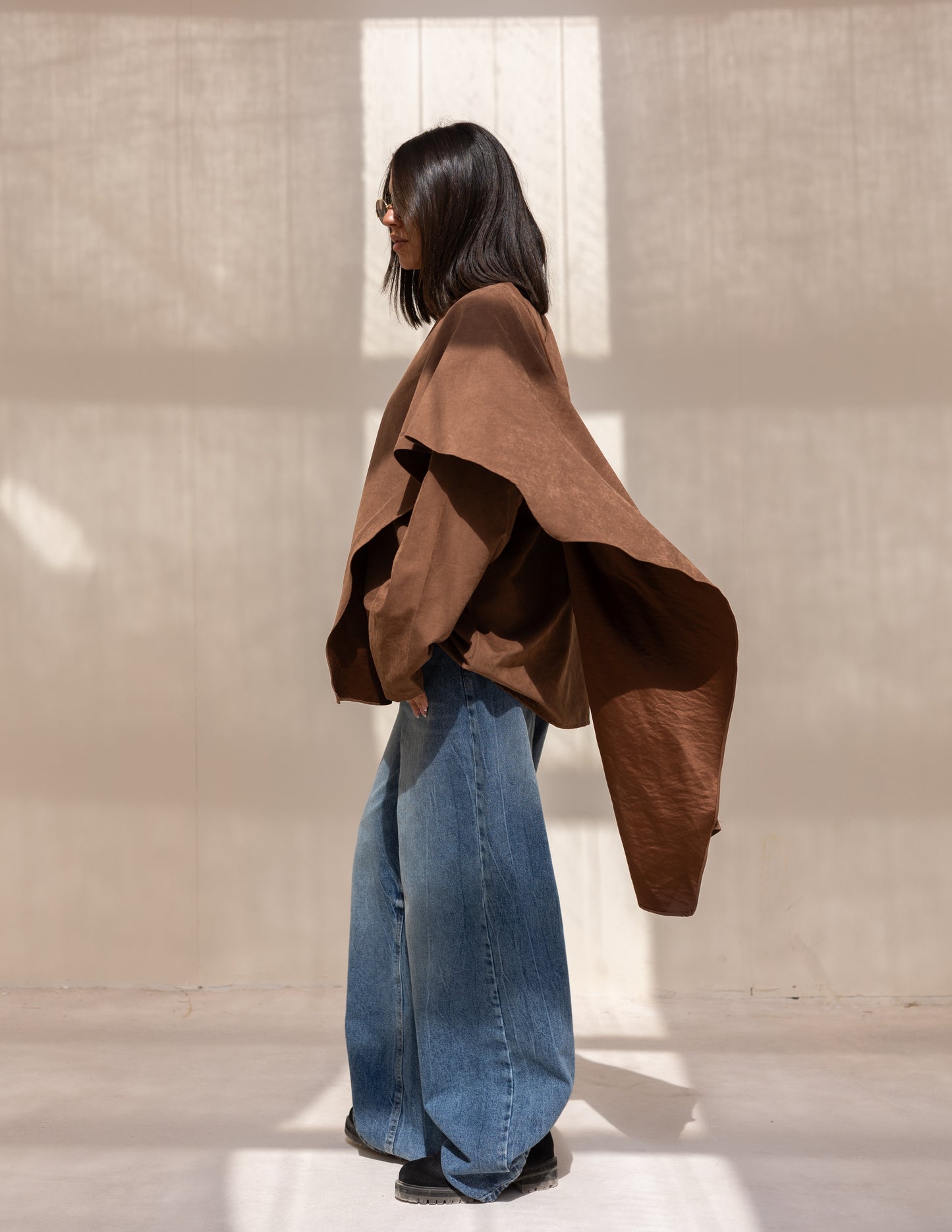 Flowy blouse in milky chocolate