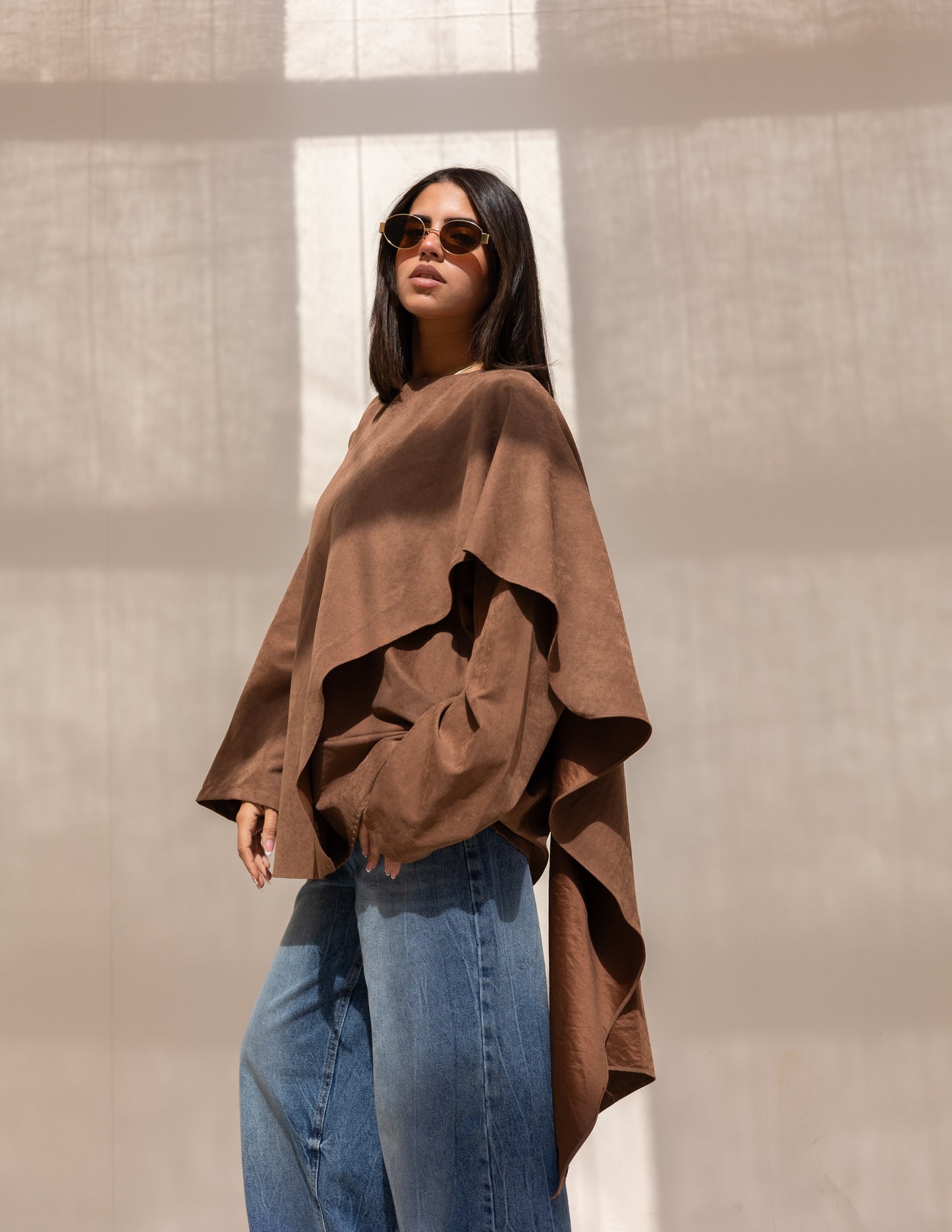 Flowy blouse in milky chocolate