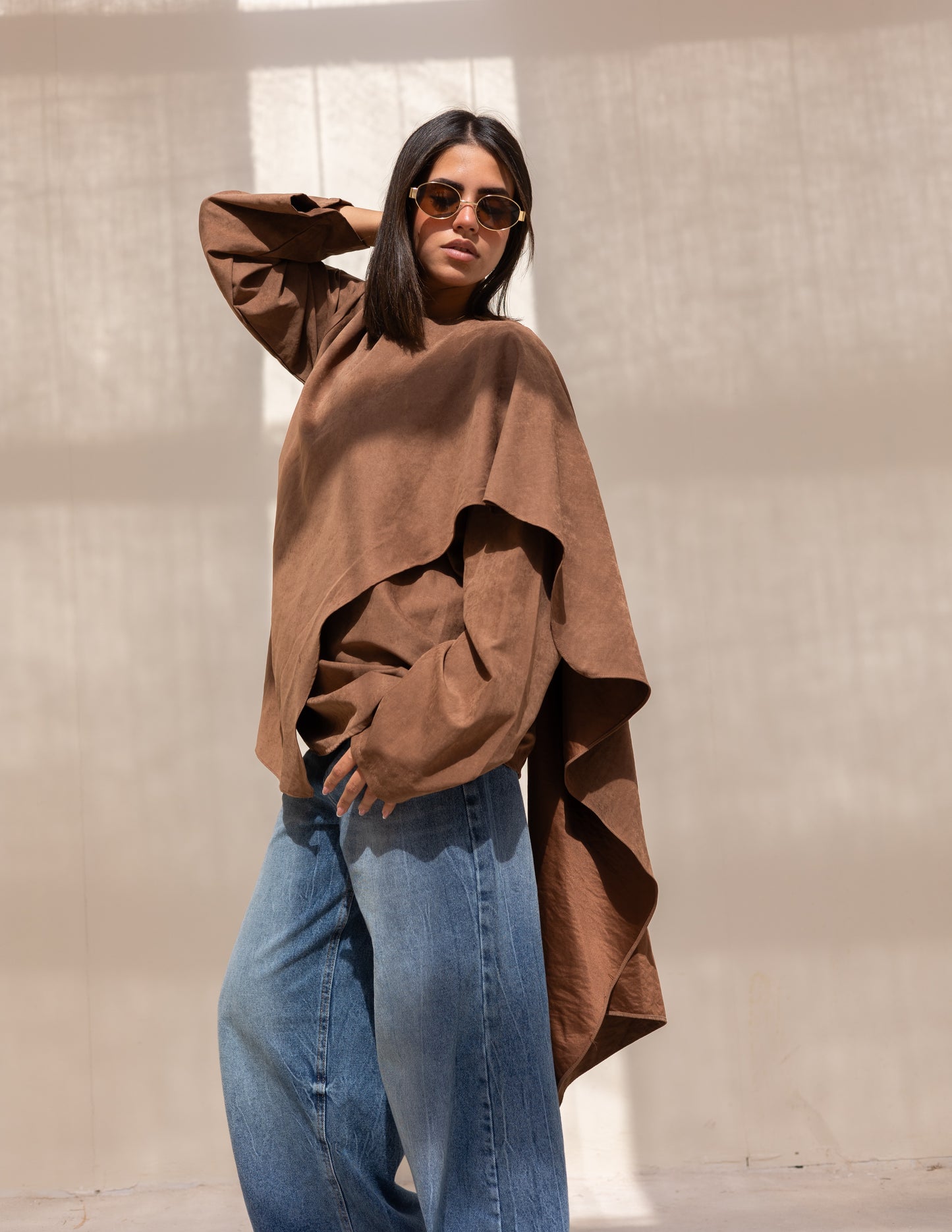 Flowy blouse in milky chocolate