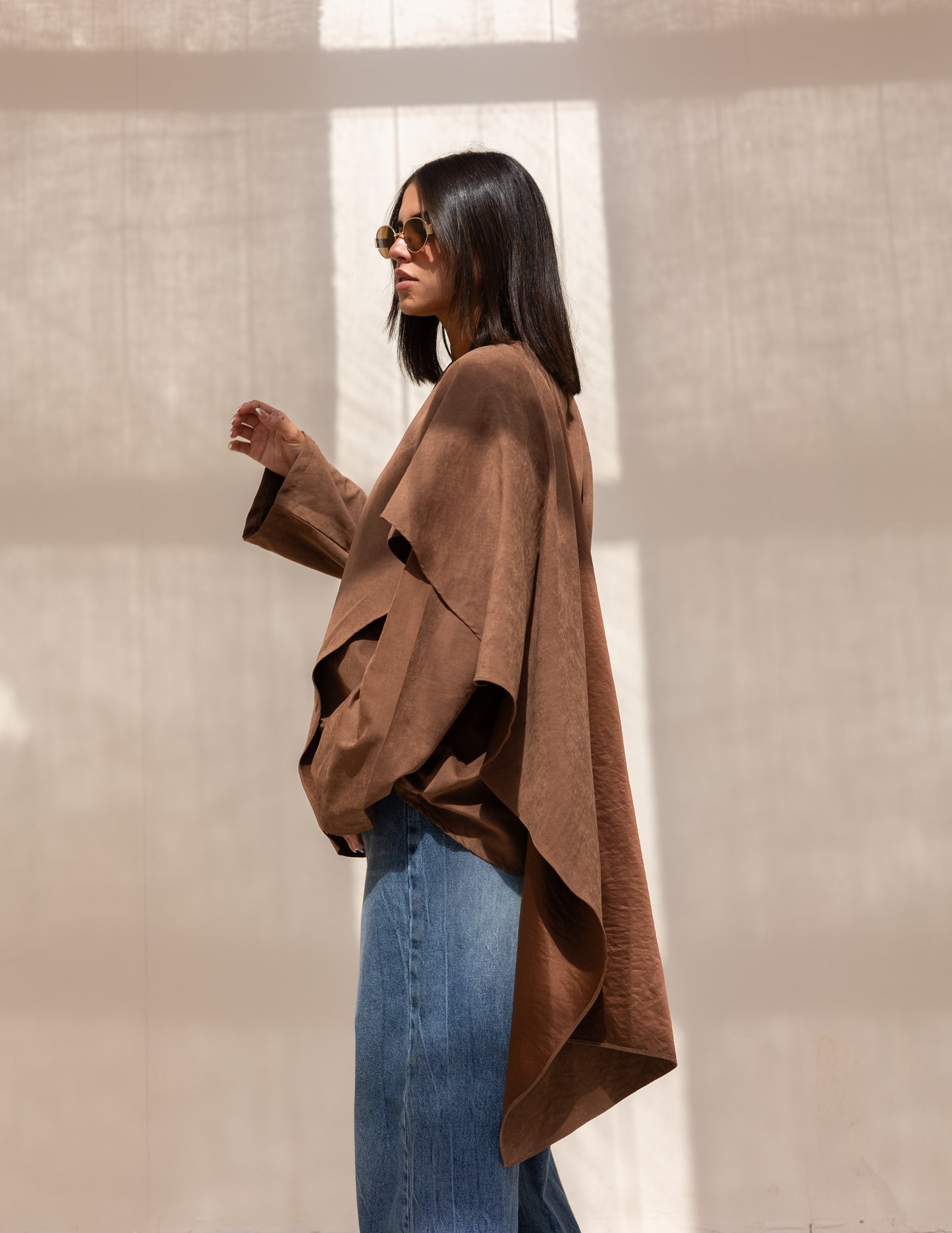 Flowy blouse in milky chocolate