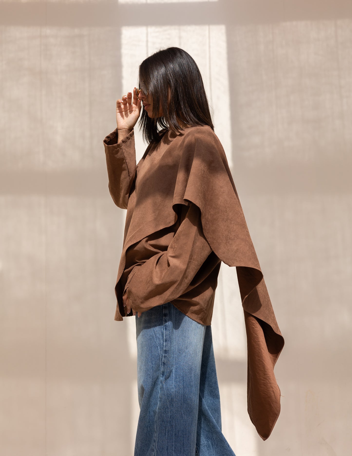 Flowy blouse in milky chocolate