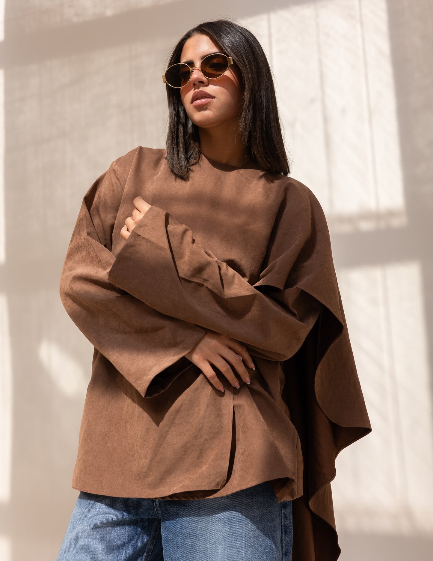 Flowy blouse in milky chocolate