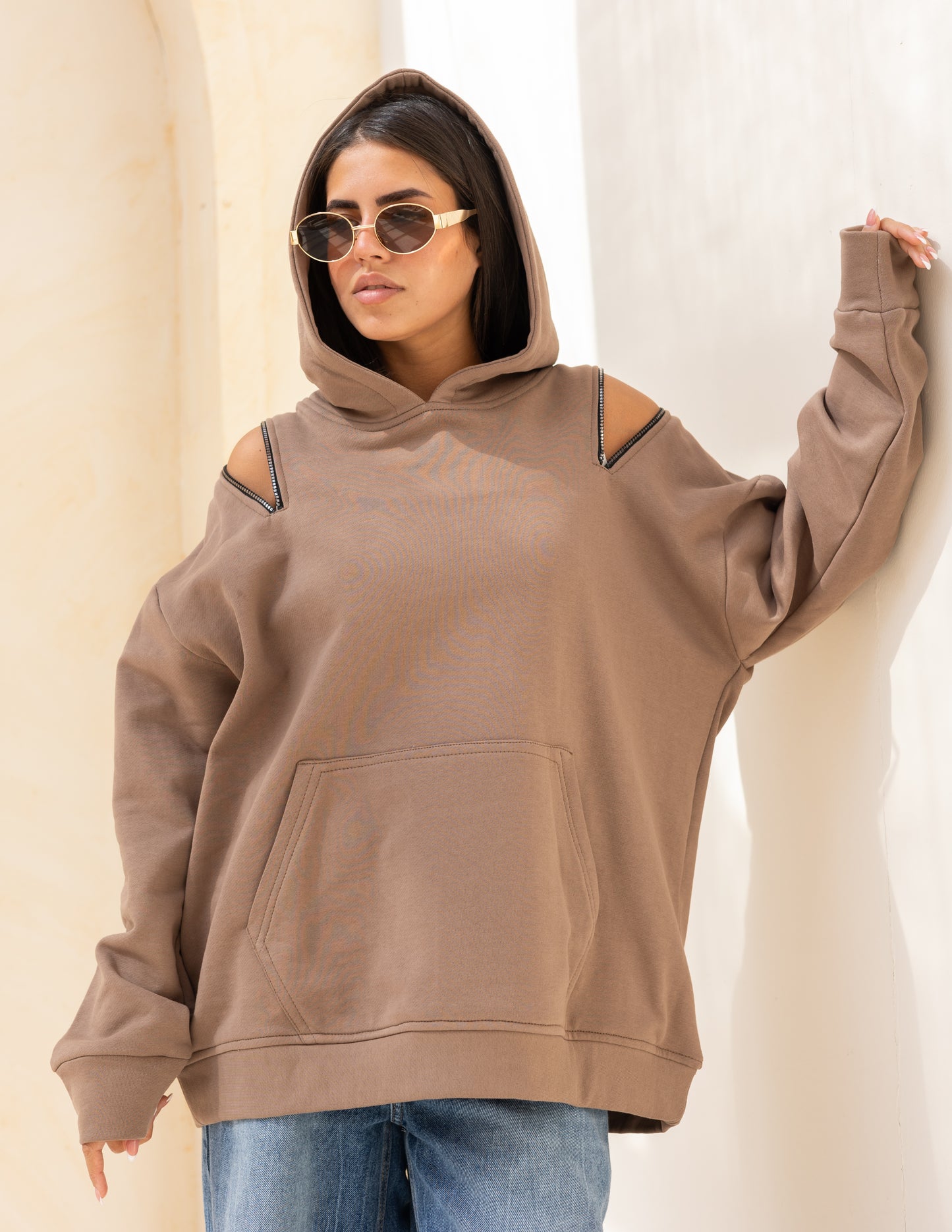 Hoodie in light cafe