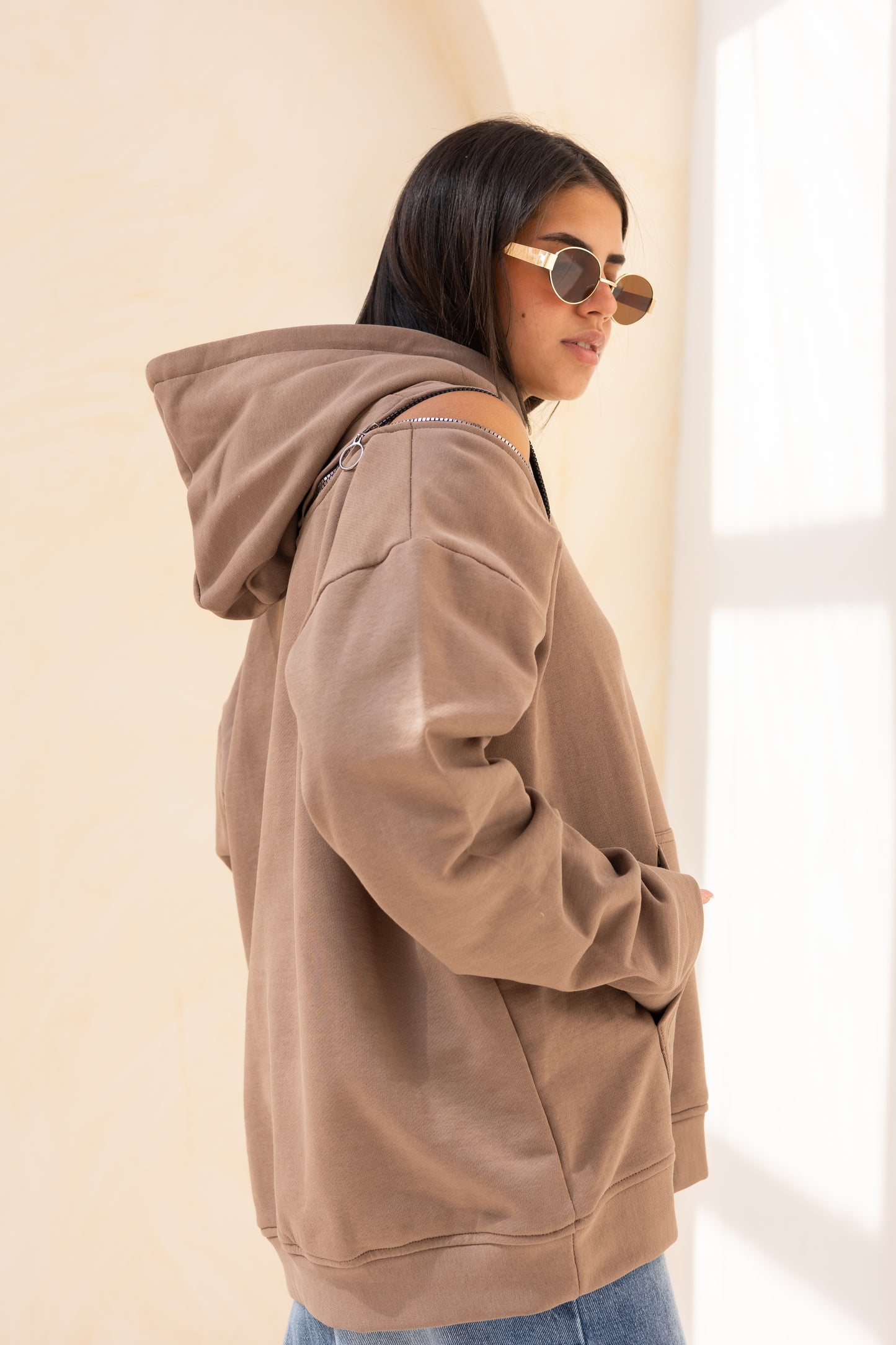 Hoodie in light cafe