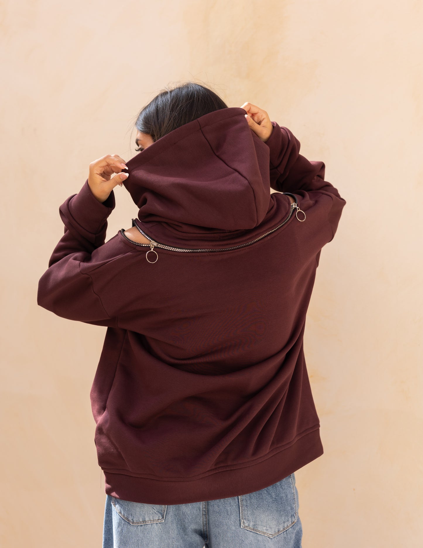 Hoodie in burgundy