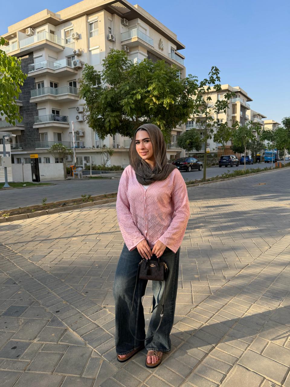 CozyButton Crochet cardigan in pink