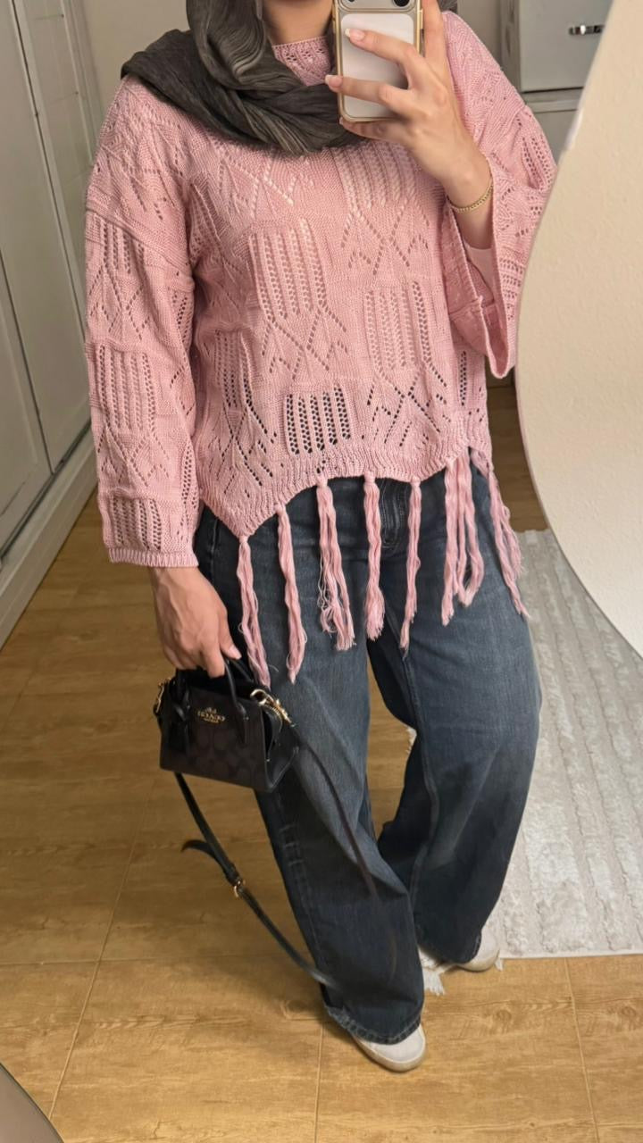 Sway knitted top in Pink