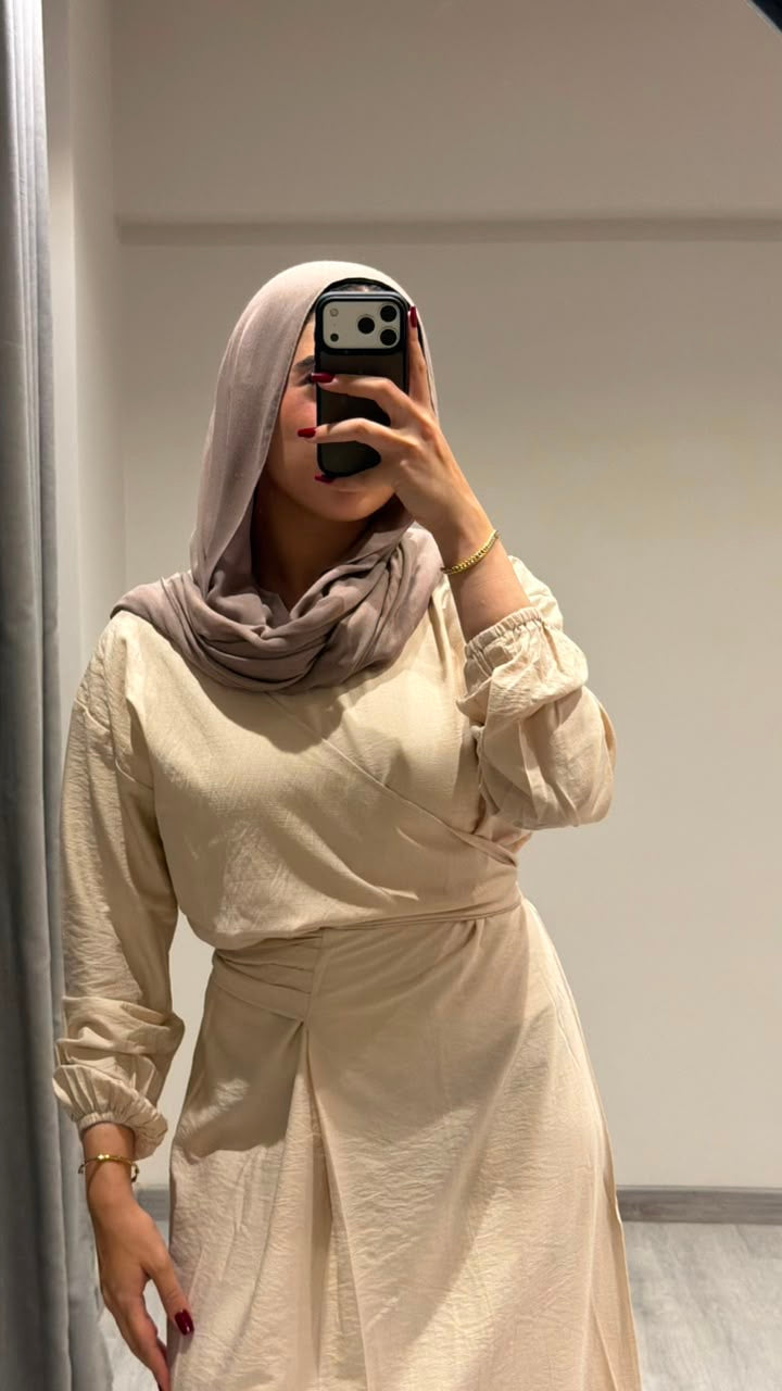 Greece linen dress in beige