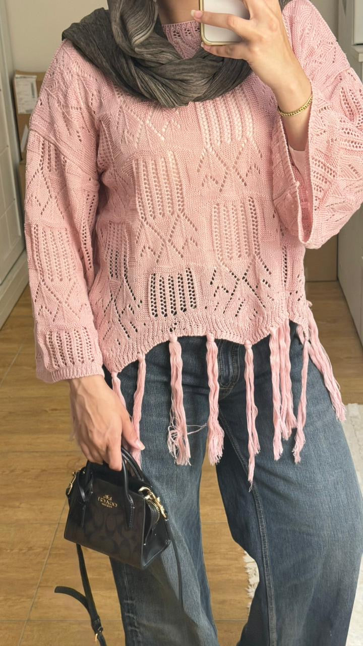 Sway knitted top in Pink