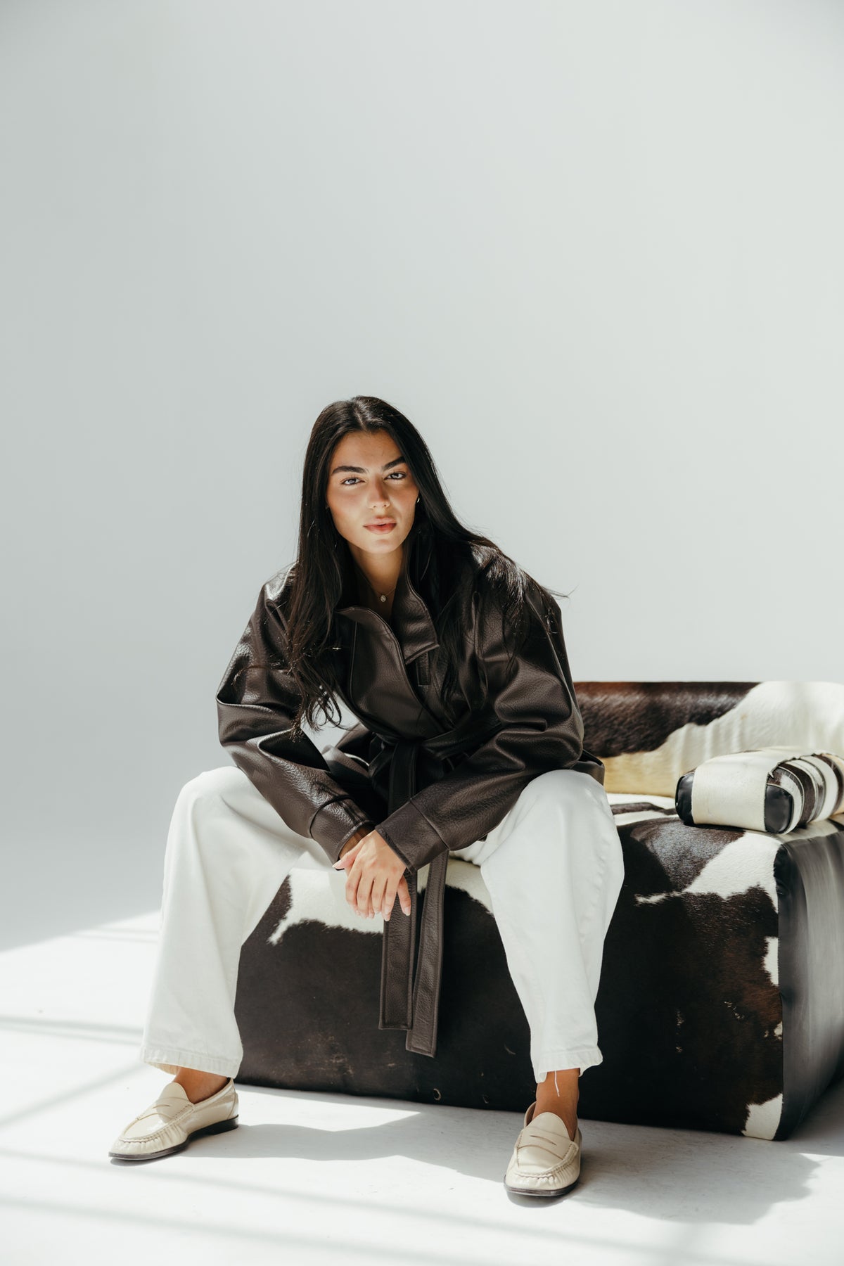 Leather Edge Jacket in Brown