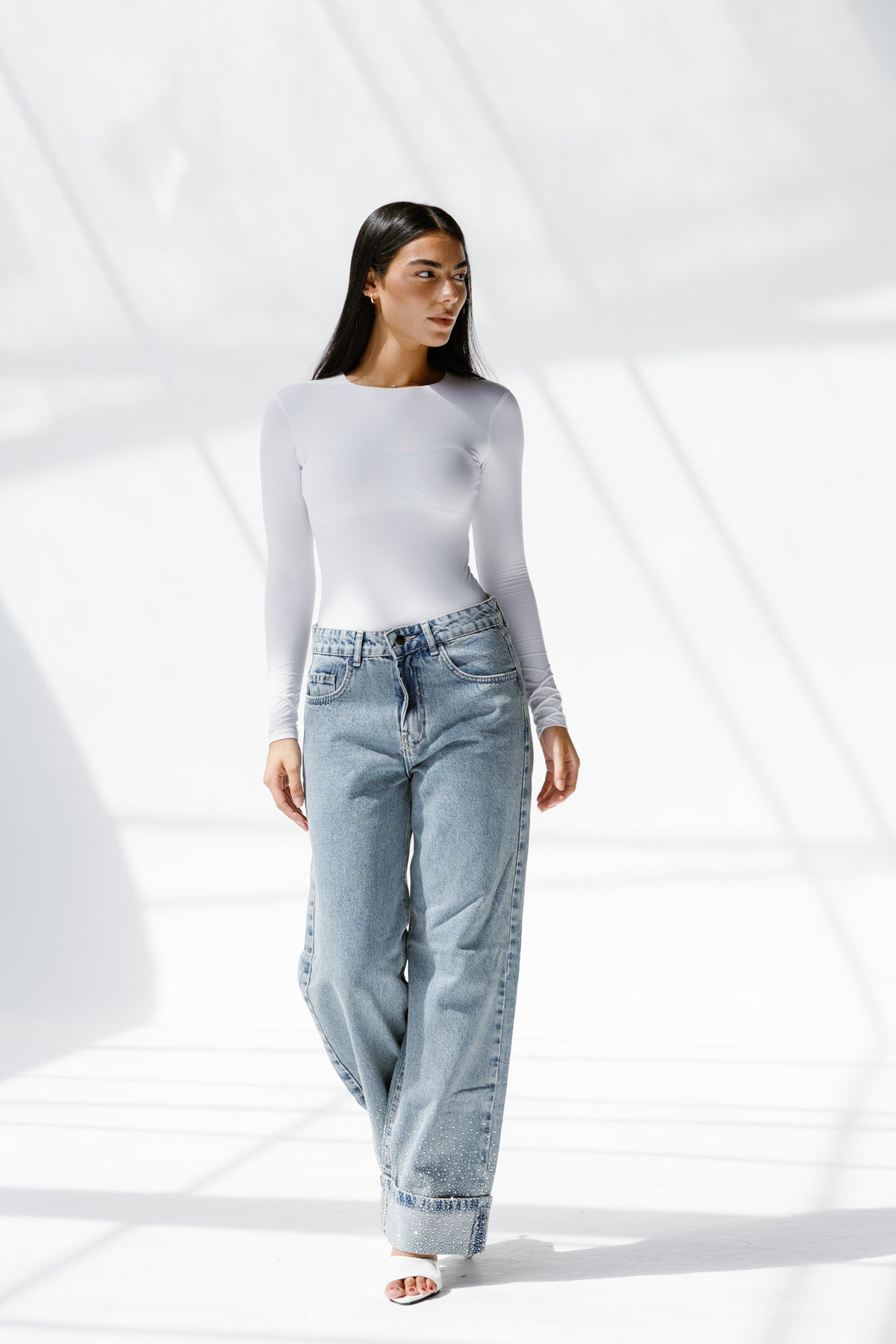 Skyline denim pants With sparkles**