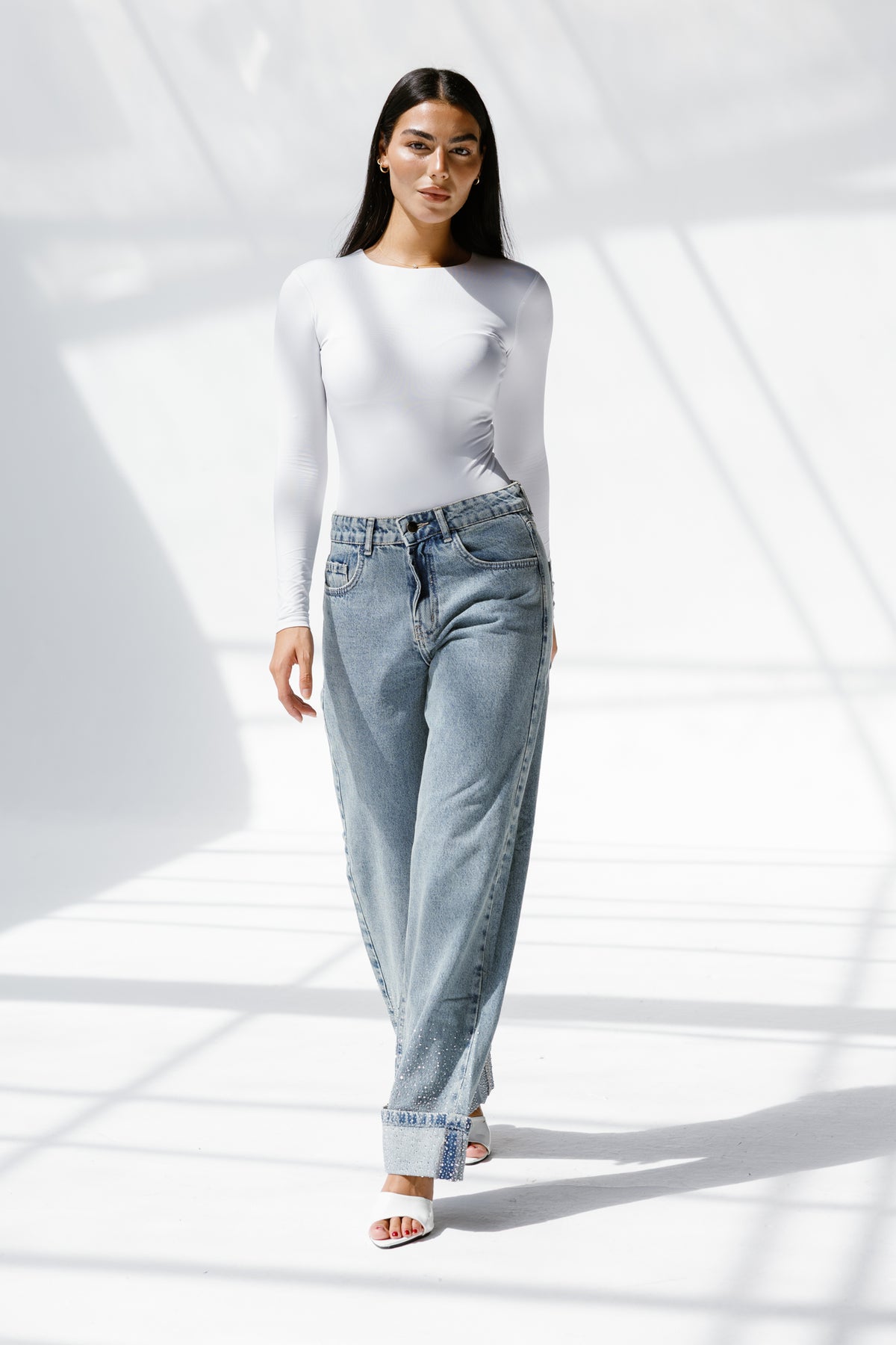 Skyline denim pants With sparkles**