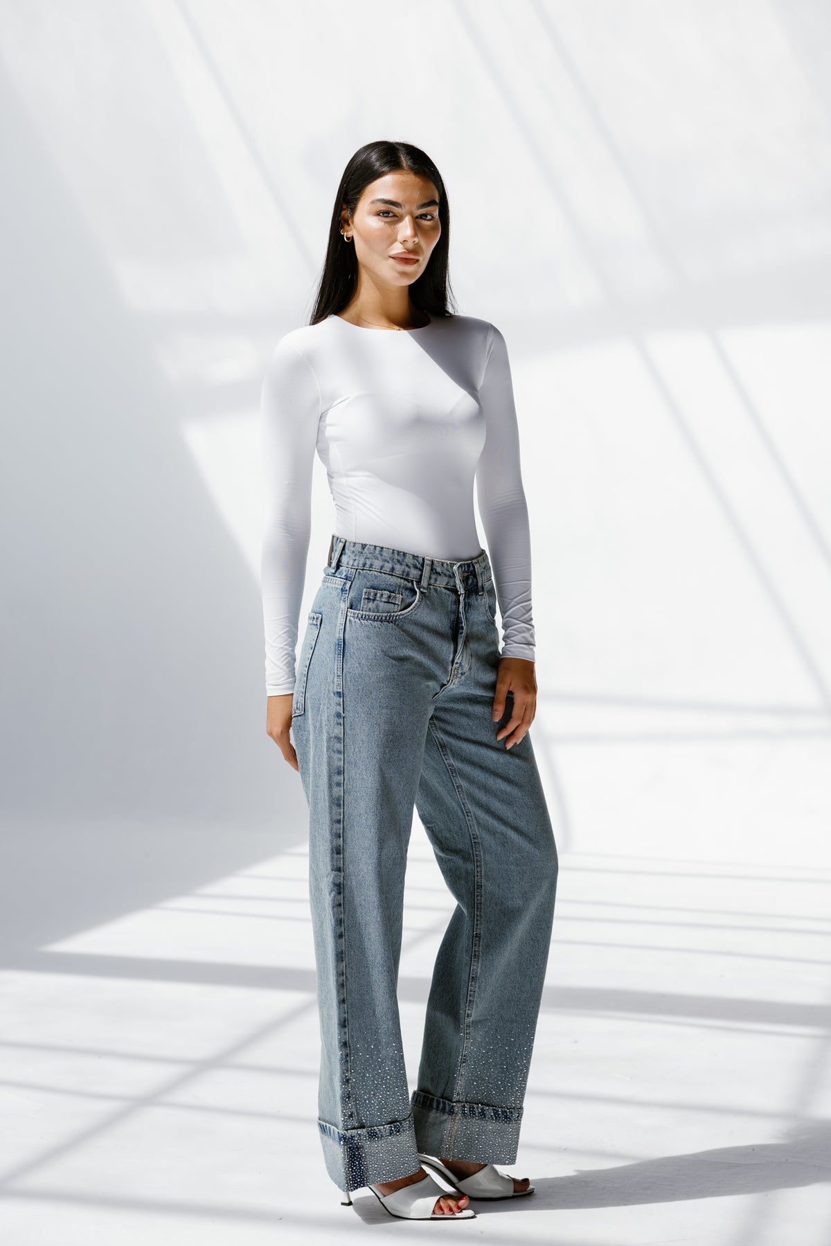 Skyline denim pants With sparkles**