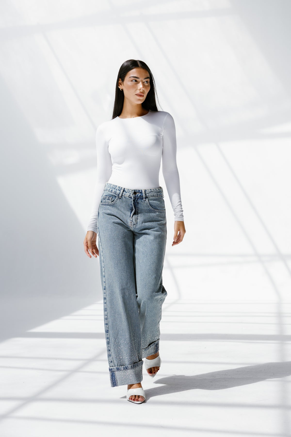 Skyline denim pants With sparkles**