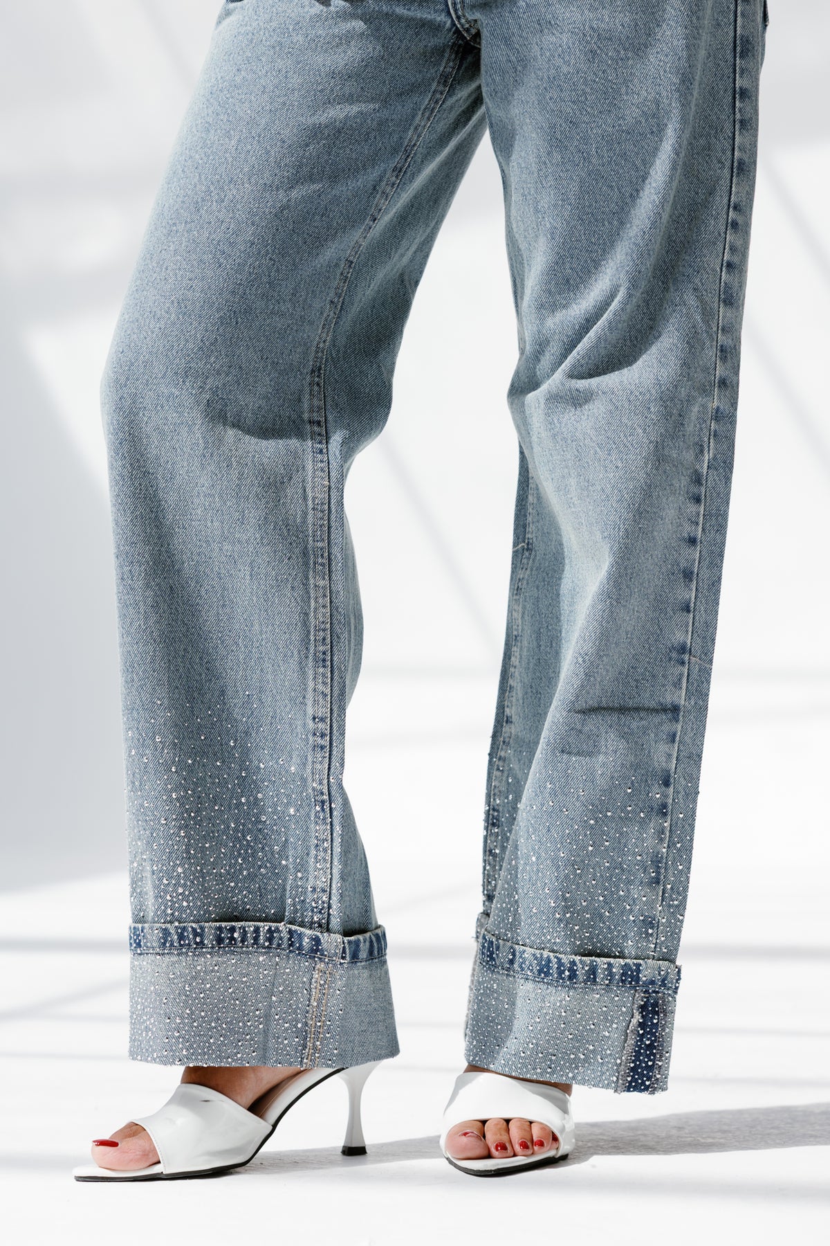 Skyline denim pants With sparkles**