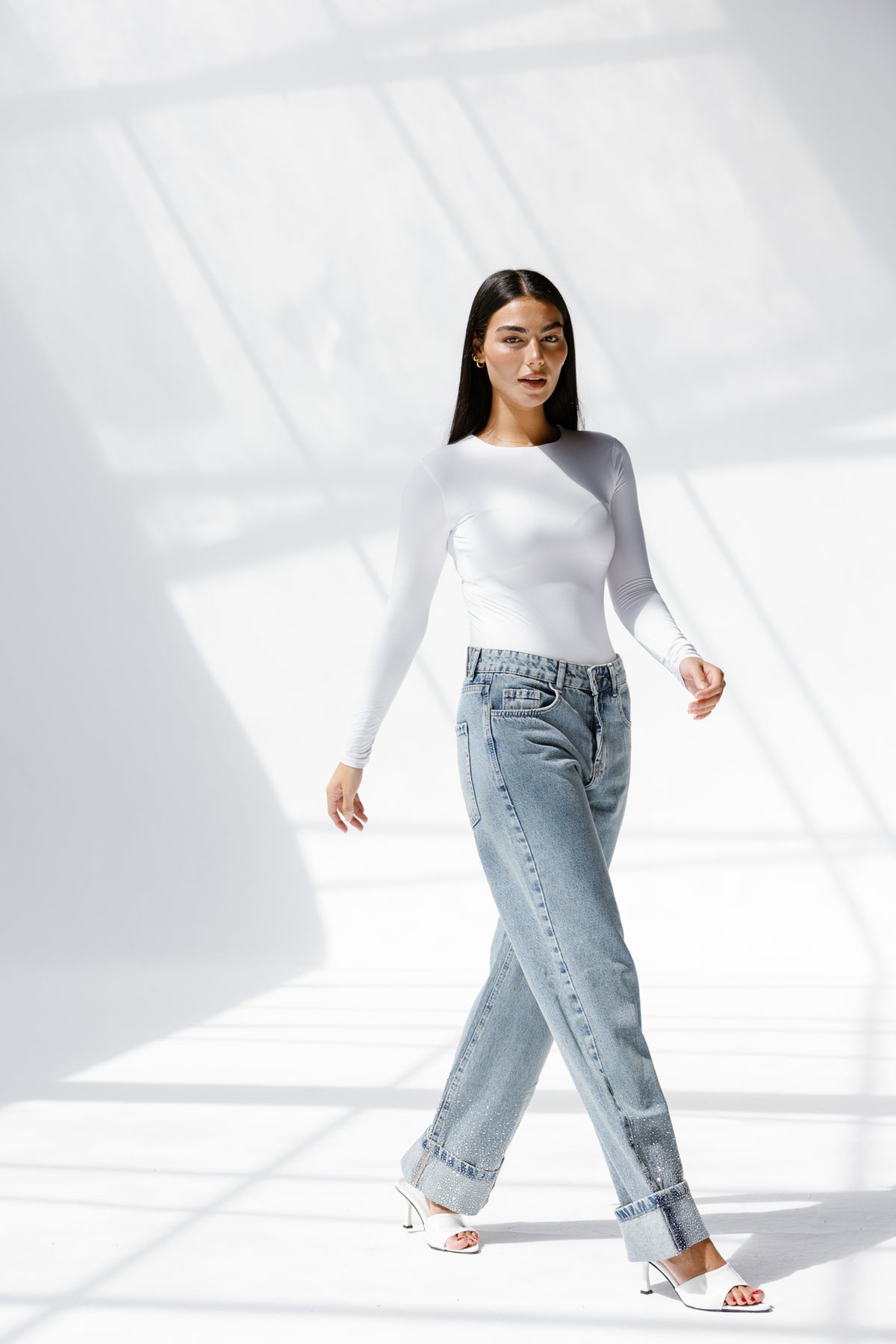 Skyline denim pants With sparkles**